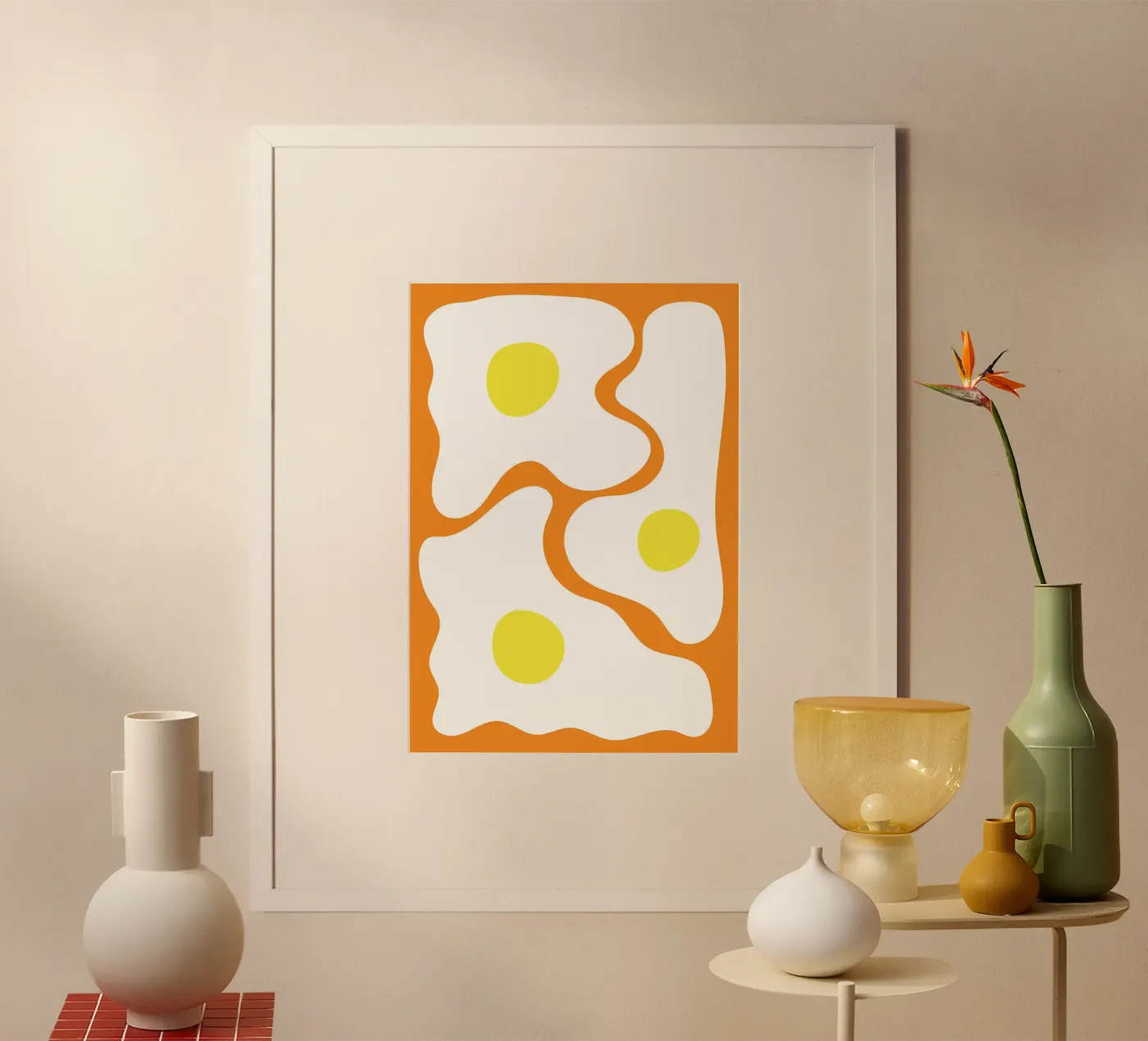 Ei omelet abstract poster van galihstudio