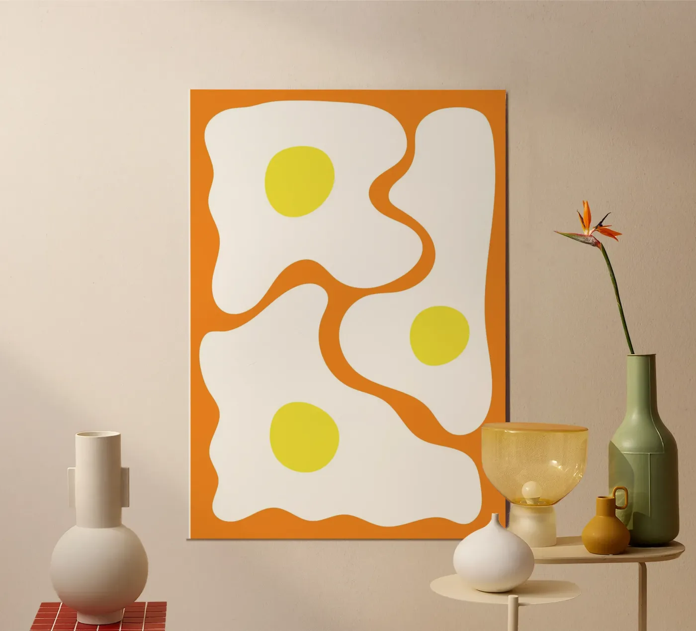 Ei omelet abstract poster van galihstudio