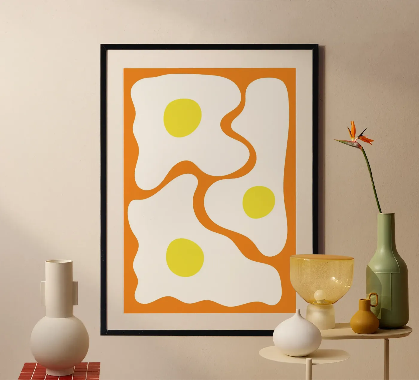 Ei omelet abstract poster van galihstudio