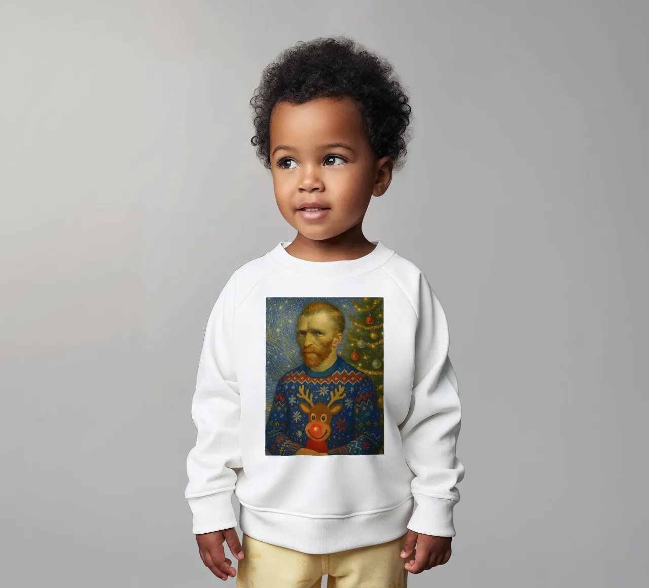 VINCENT VAN GOGH IN MAGLIONE NATALIZIO felpa neonato da ARTOMATIC