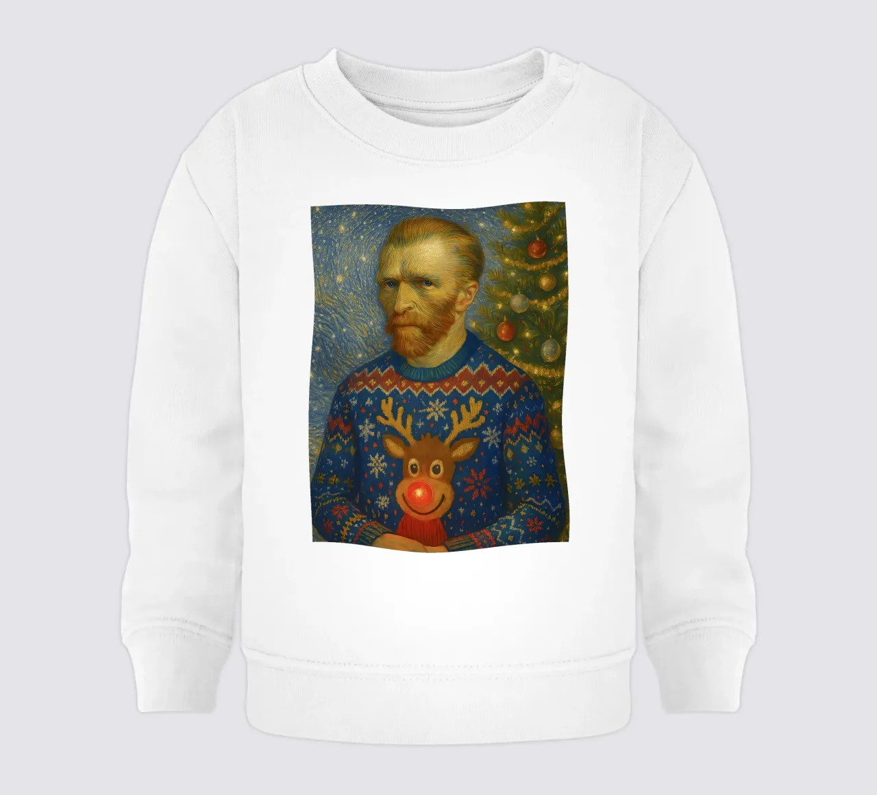 VINCENT VAN GOGH IN MAGLIONE NATALIZIO felpa neonato da ARTOMATIC