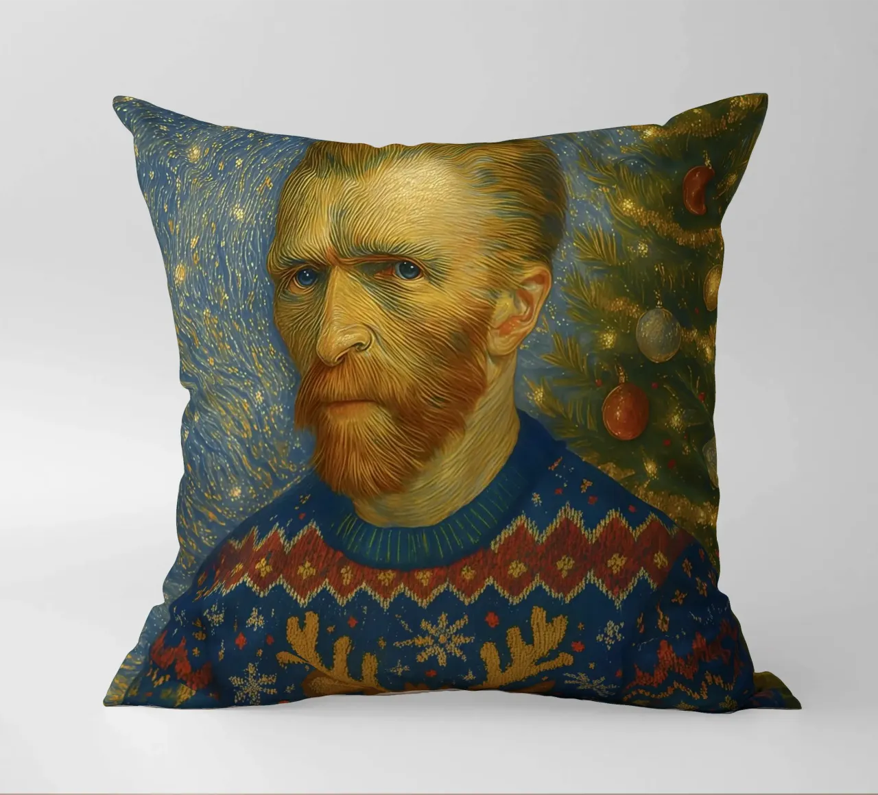 VINCENT VAN GOGH IN MAGLIONE NATALIZIO cuscino da ARTOMATIC