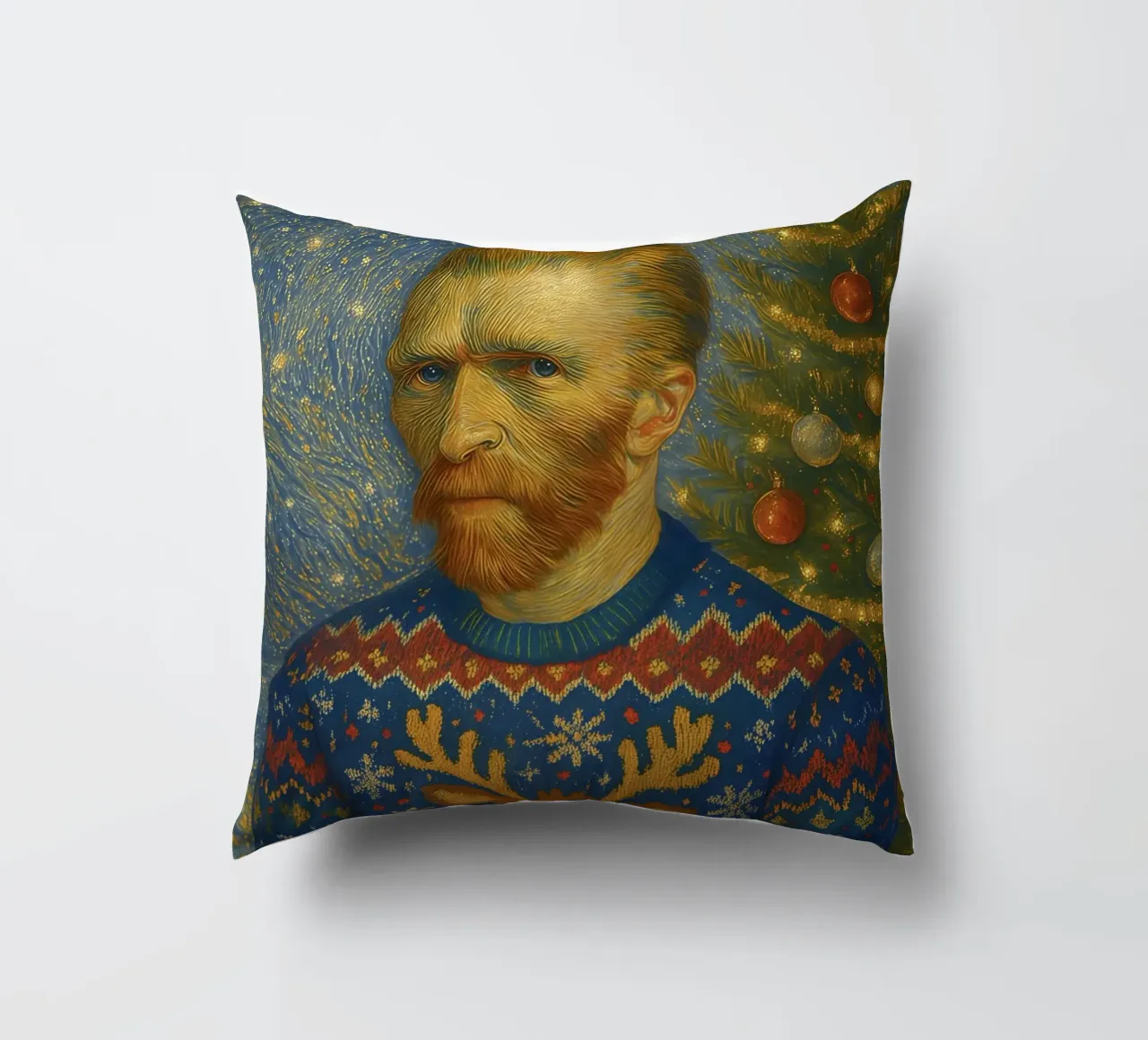 VINCENT VAN GOGH IN MAGLIONE NATALIZIO cuscino da ARTOMATIC