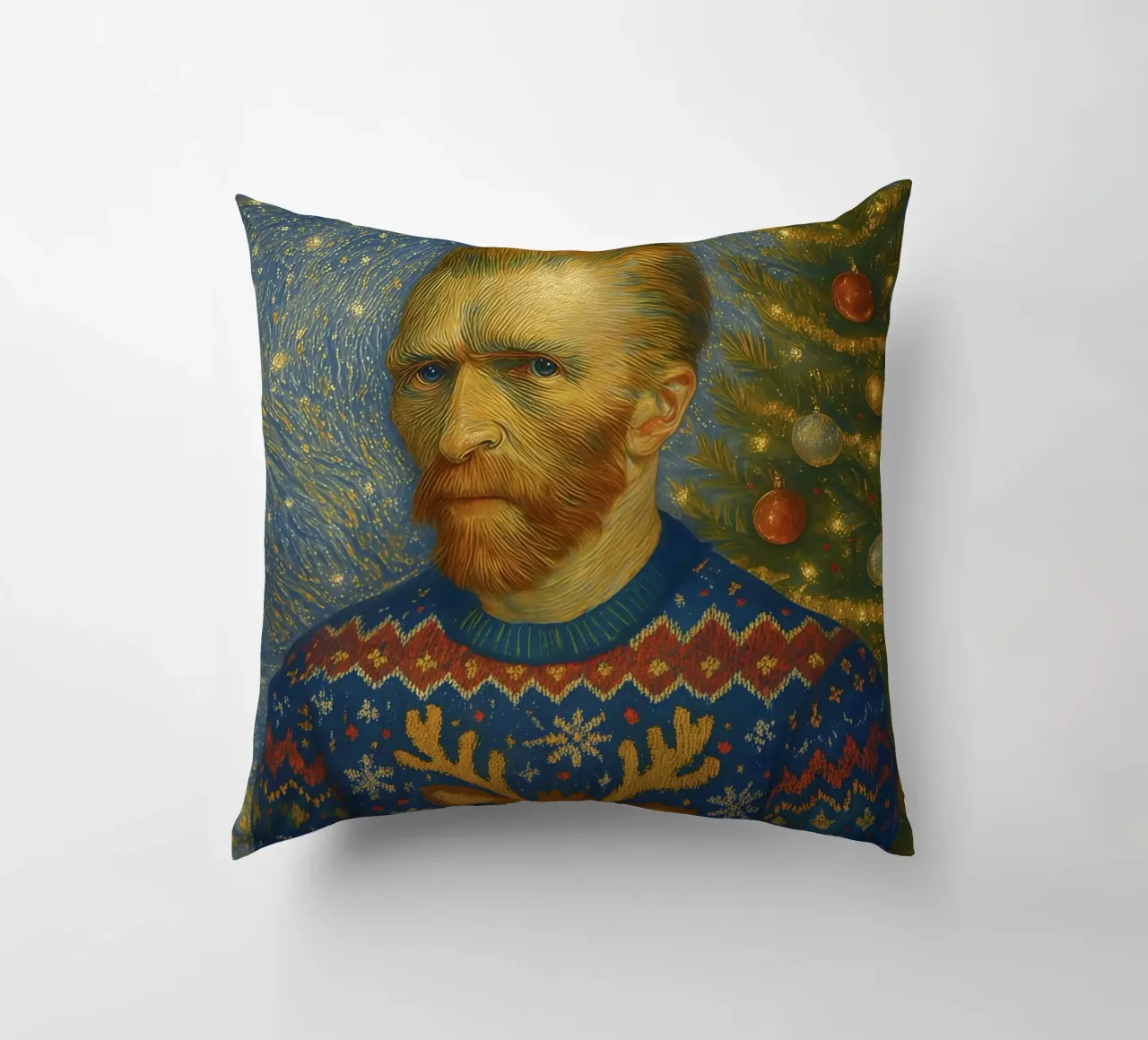 VINCENT VAN GOGH IN MAGLIONE NATALIZIO cuscino da ARTOMATIC