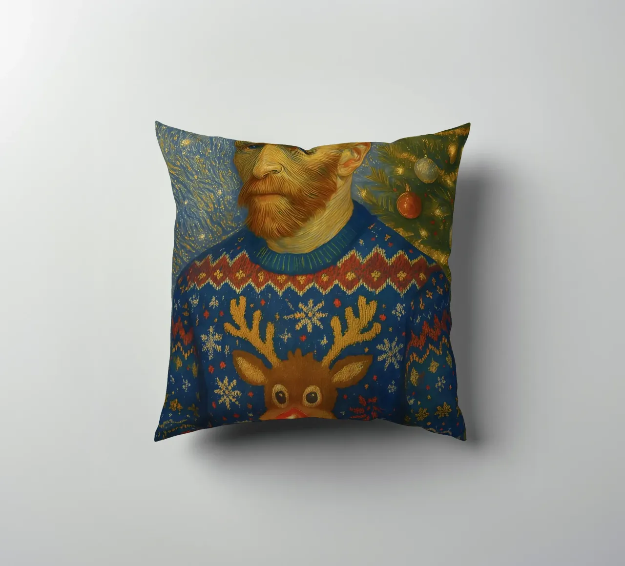 VINCENT VAN GOGH IN MAGLIONE NATALIZIO cuscino da ARTOMATIC