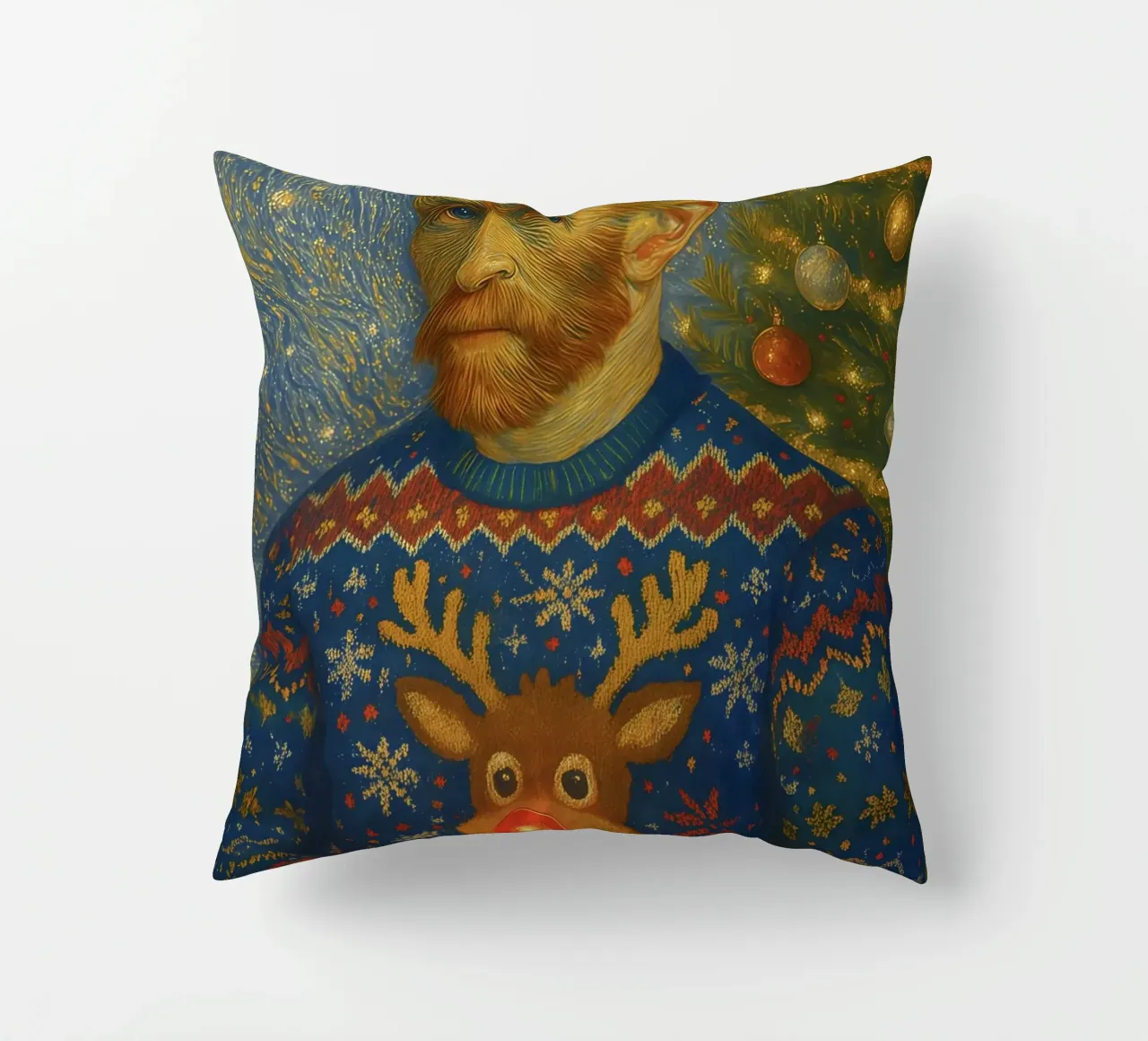 VINCENT VAN GOGH IN MAGLIONE NATALIZIO cuscino da ARTOMATIC