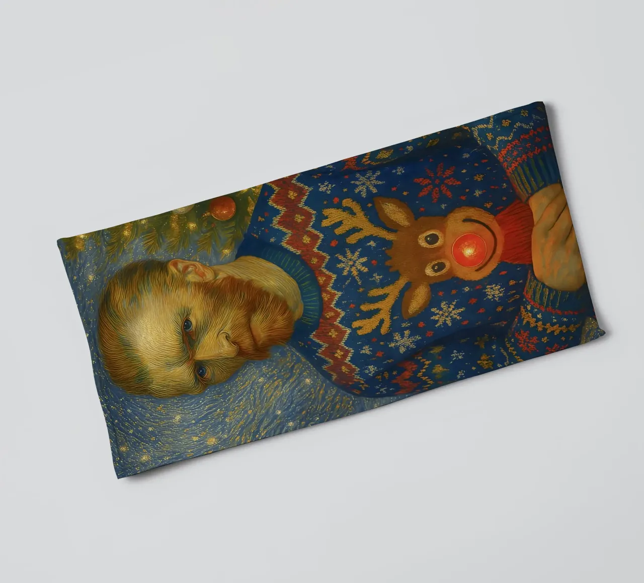 VINCENT VAN GOGH IN MAGLIONE NATALIZIO asciugamano da bagno da ARTOMATIC
