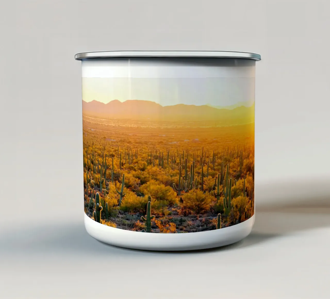 cactus in yellow shade tazza in smalto da Monel