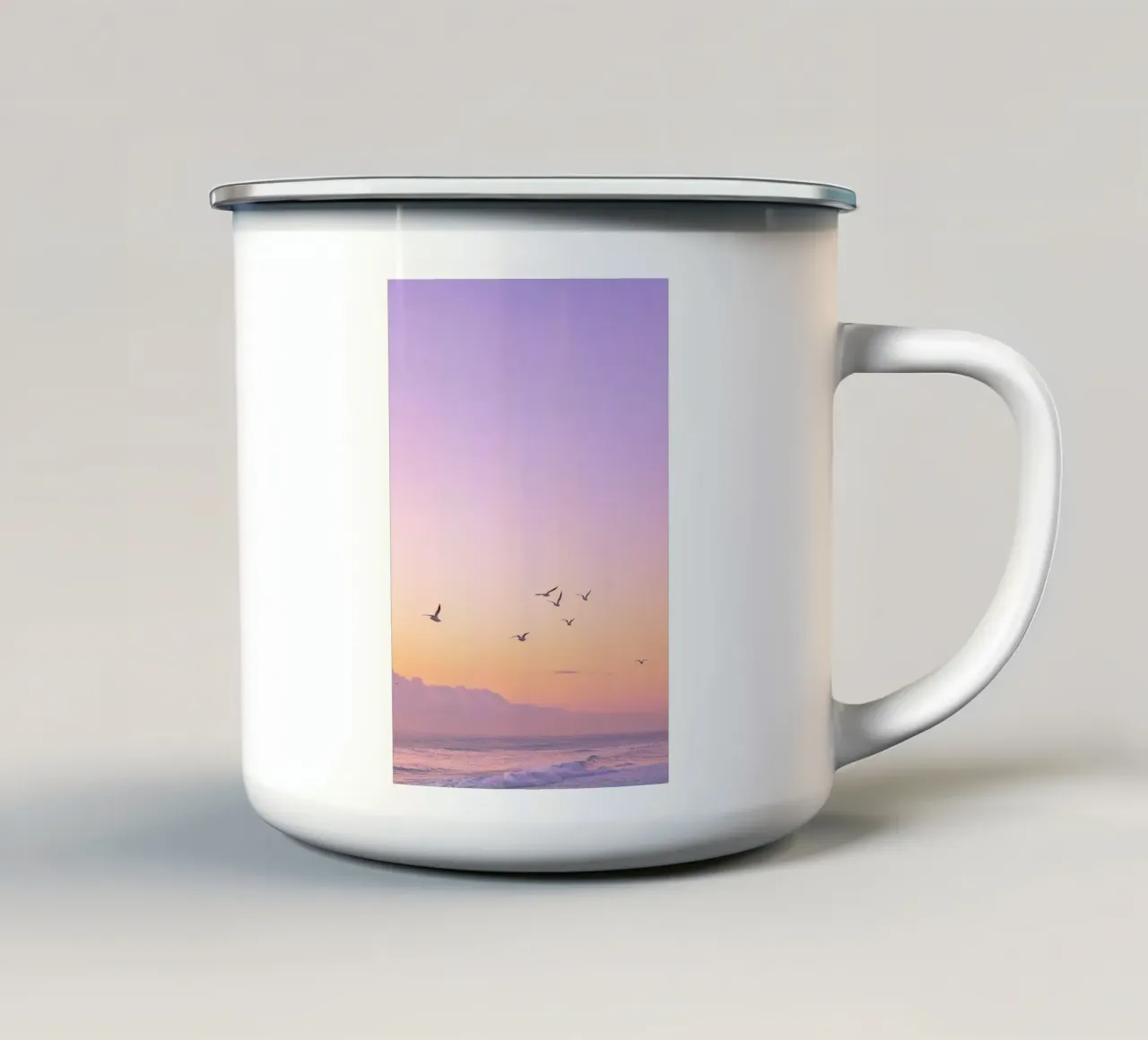 bird on the gradient sky emaille mok van rooka