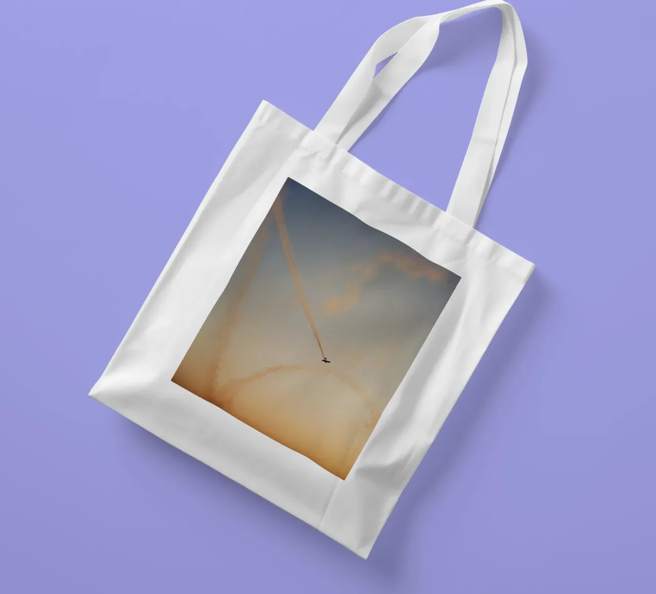 plane print on sky borsa in juta da rooka
