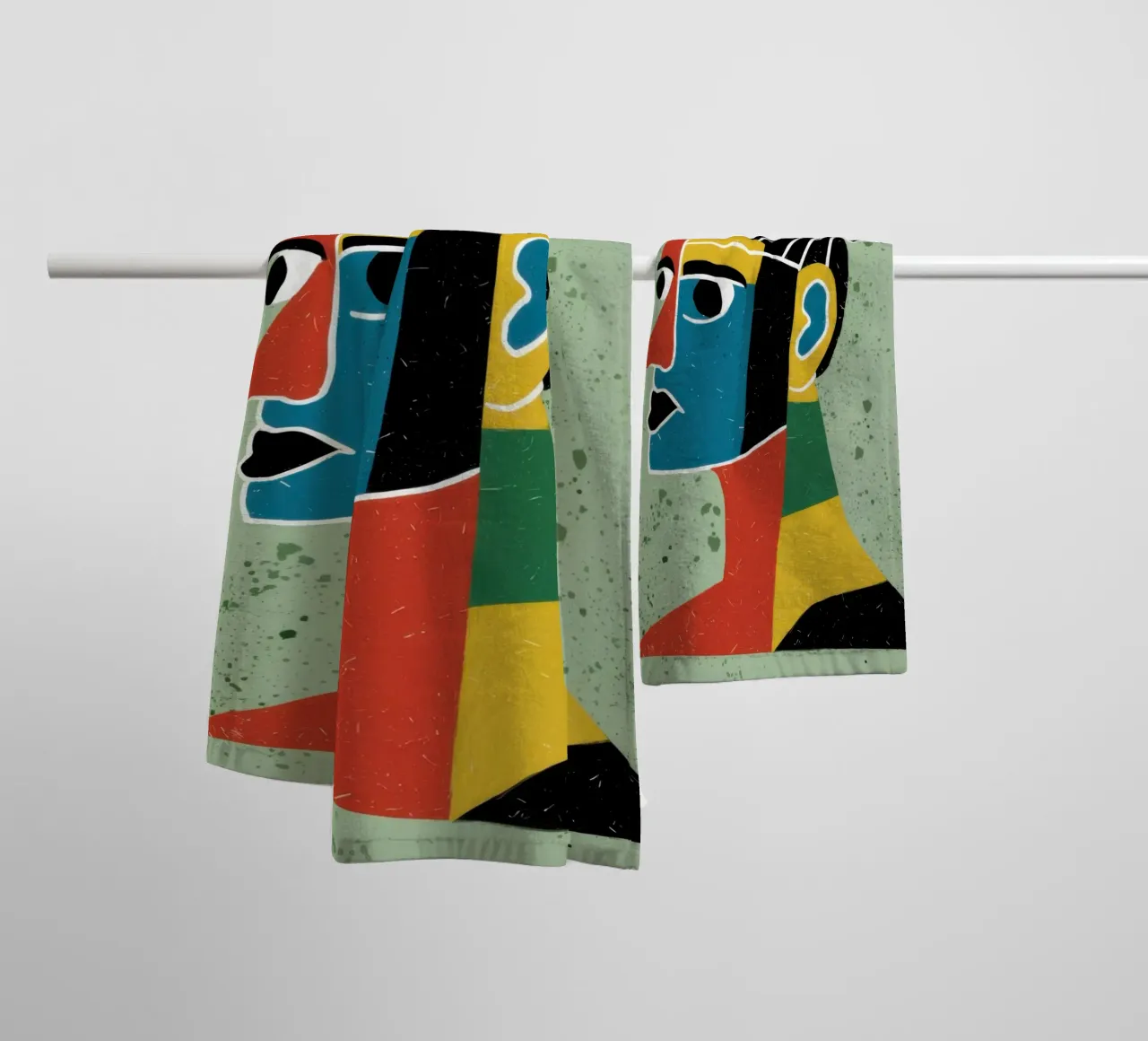 Emerald Echoed Gaze towel by Katarsis Mann