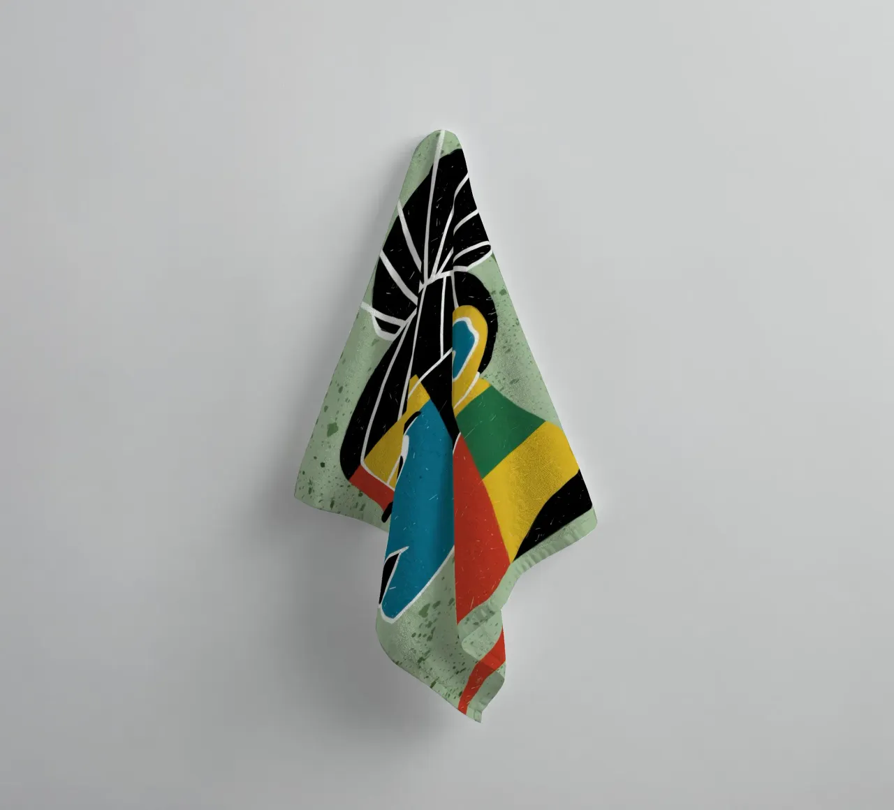 Emerald Echoed Gaze towel by Katarsis Mann