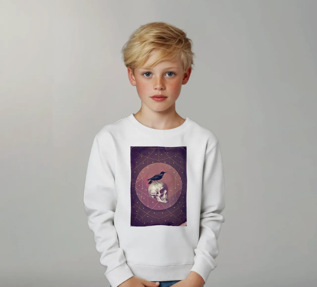 Collage di corvi e teschi felpa bambino da Eva Nev