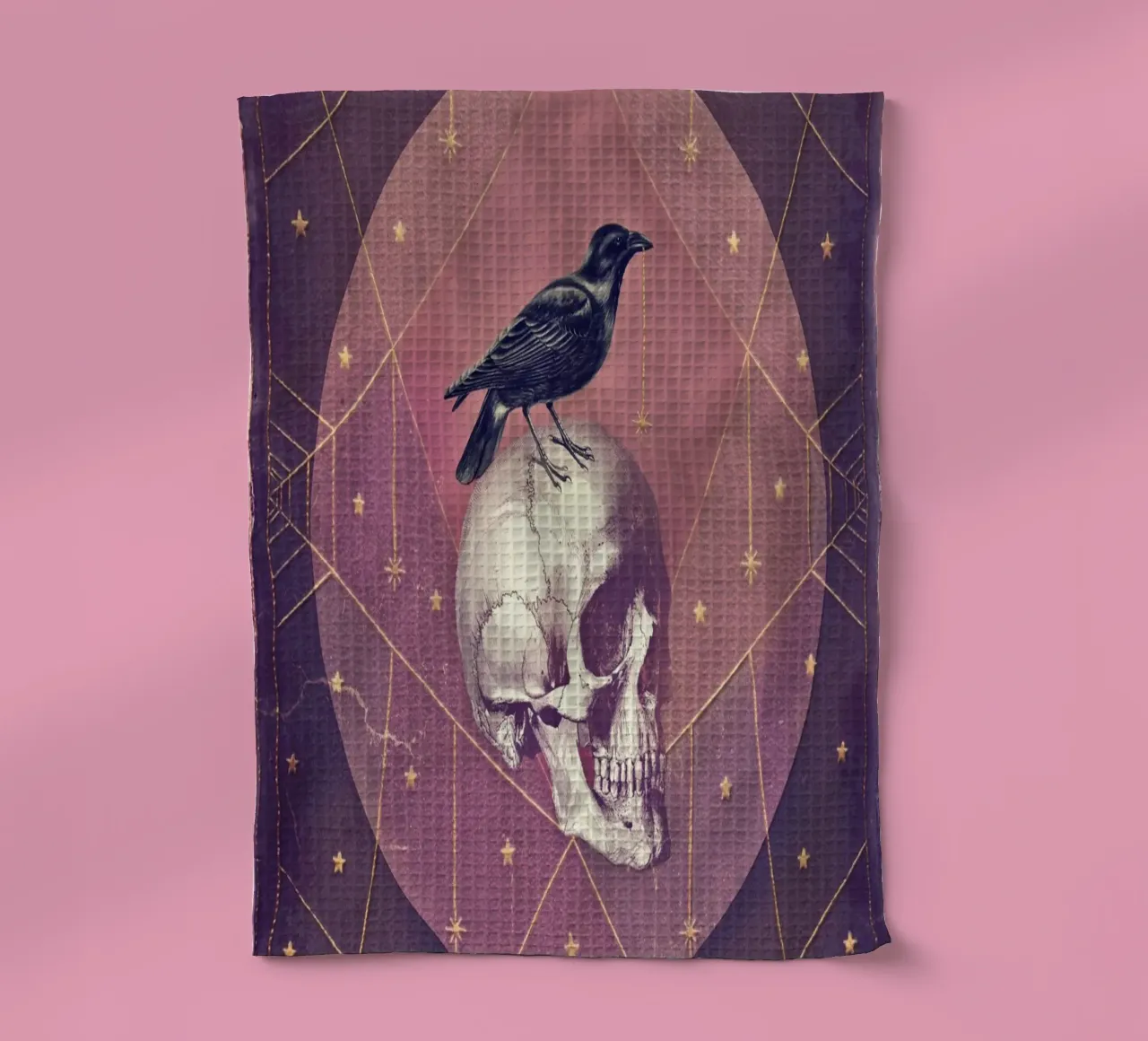 Collage di corvi e teschi canovaccio da cucina da Eva Nev