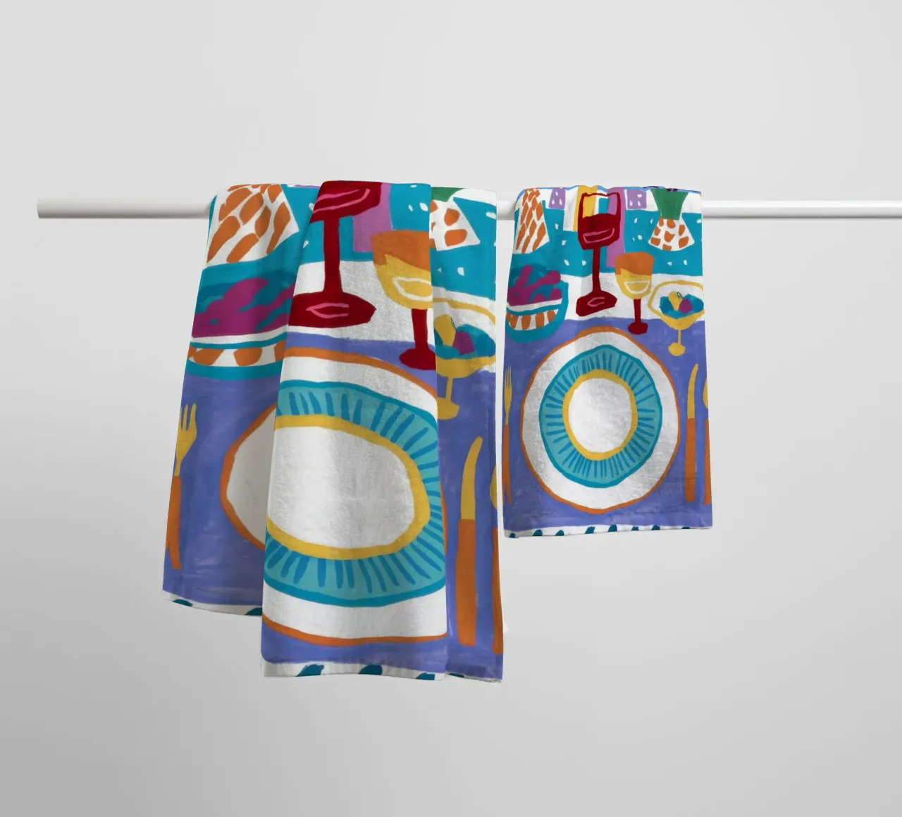 Abstract Alfresco Feast towel by Kala Martir