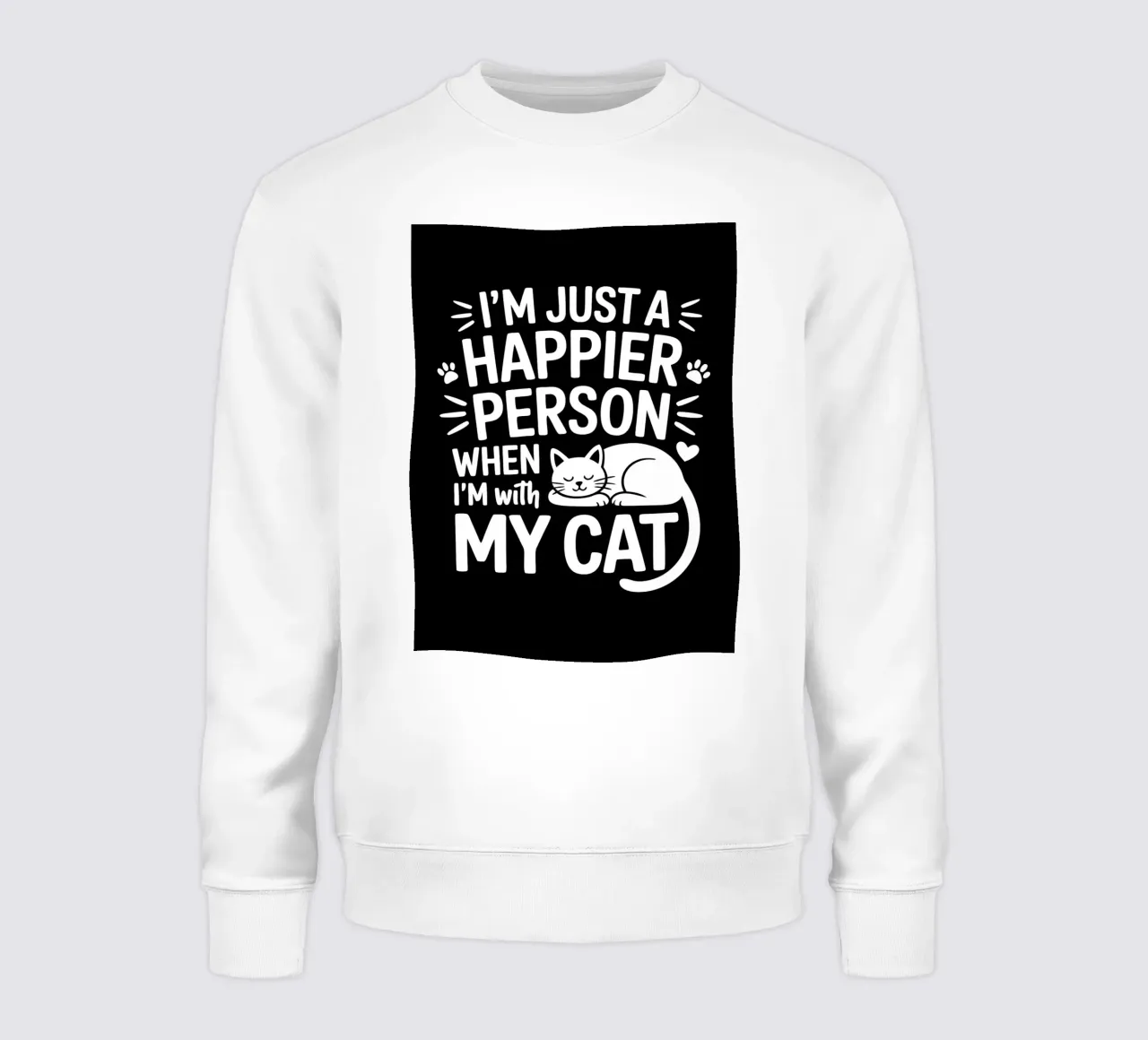 Sono una persona più felice quando sono con il mio gatto felpa da Benjamin Pelletier