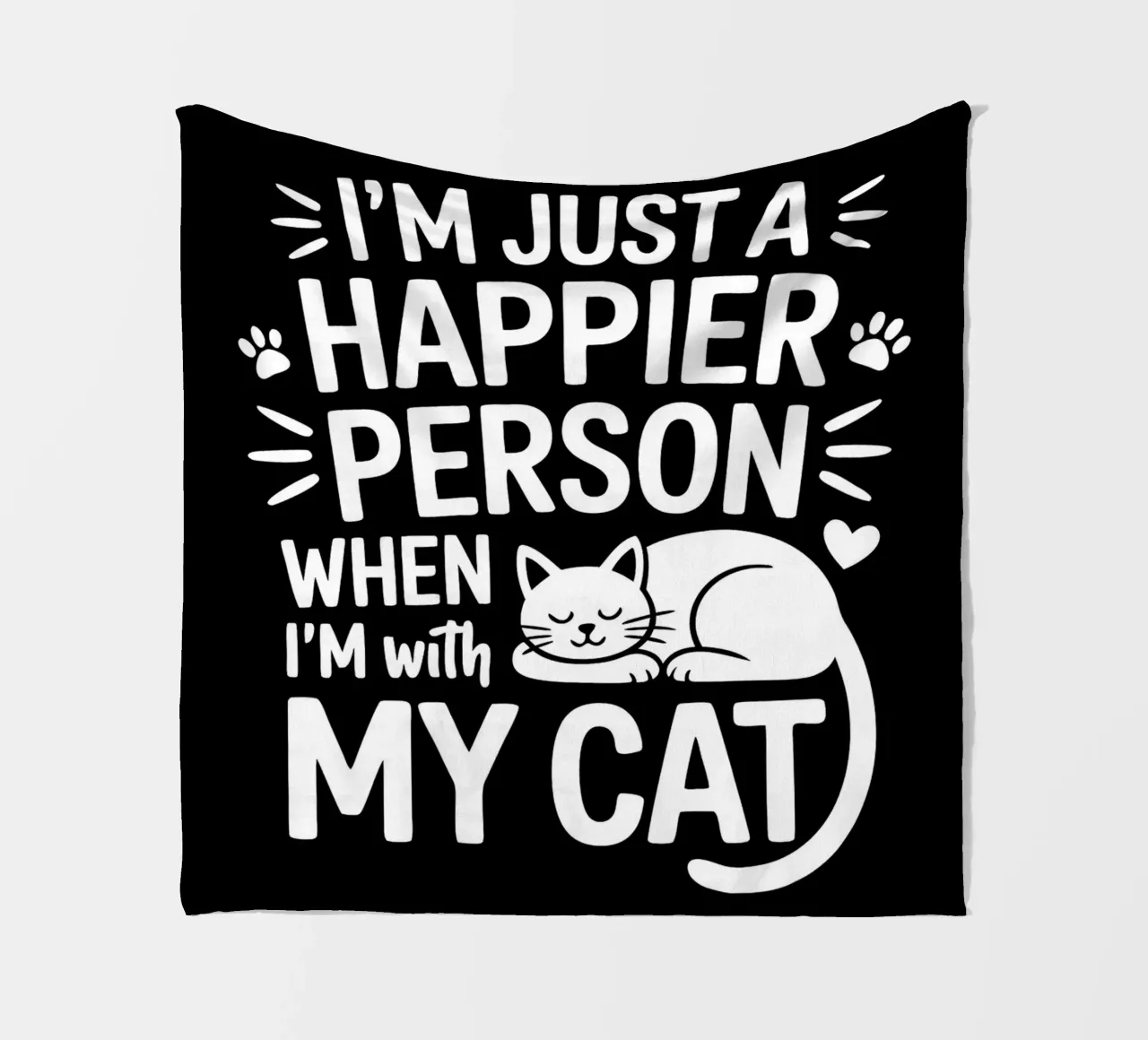 Sono una persona più felice quando sono con il mio gatto coperta in pile da Benjamin Pelletier