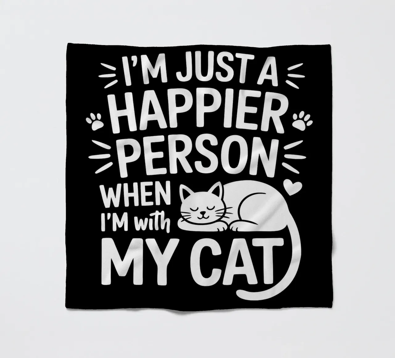 Sono una persona più felice quando sono con il mio gatto coperta in pile da Benjamin Pelletier