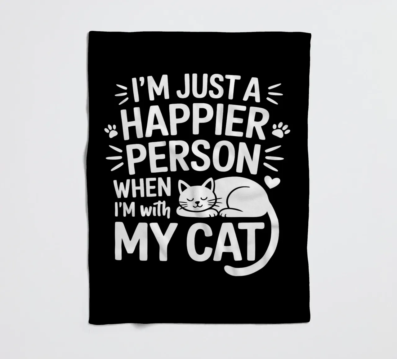 Sono una persona più felice quando sono con il mio gatto coperta in pile da Benjamin Pelletier