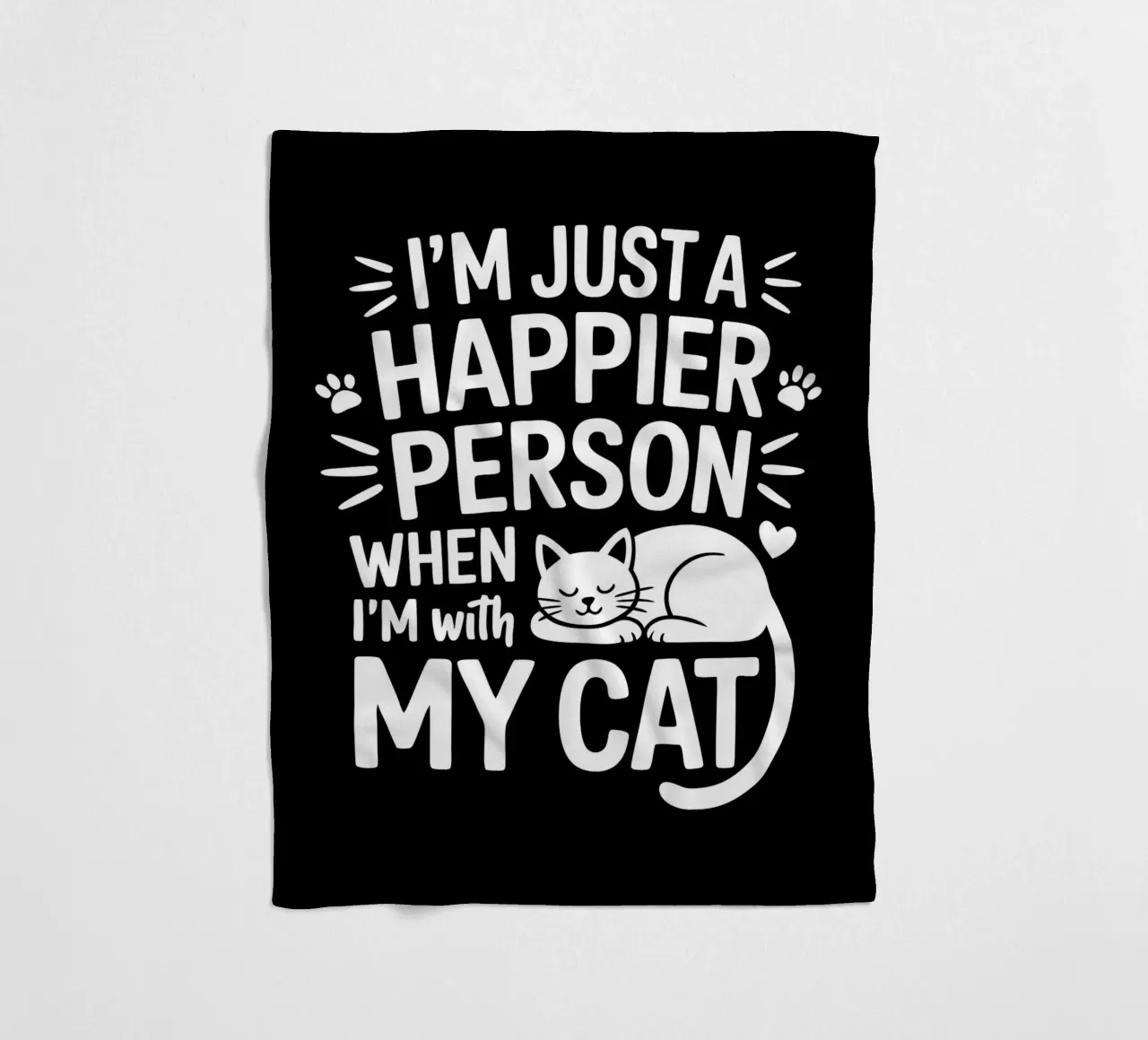 Sono una persona più felice quando sono con il mio gatto coperta in pile da Benjamin Pelletier