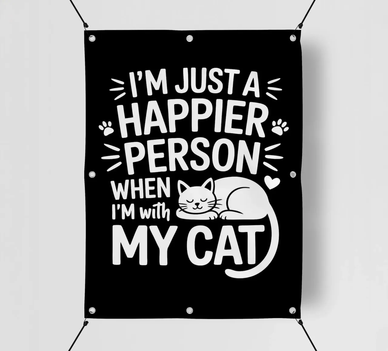 Sono una persona più felice quando sono con il mio gatto telo in pvc da Benjamin Pelletier