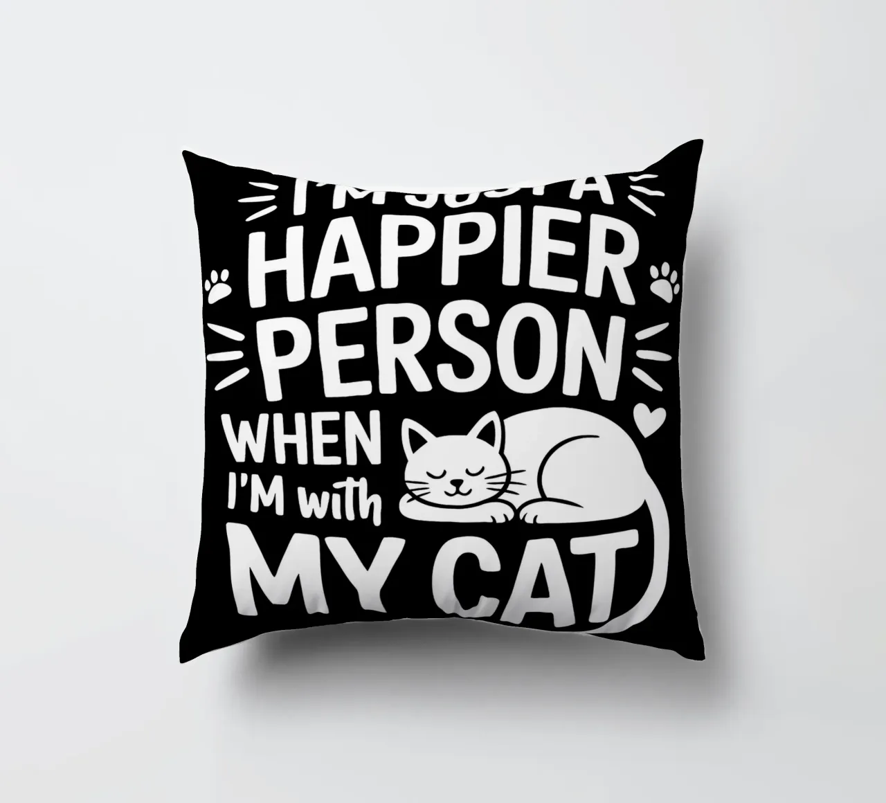 Sono una persona più felice quando sono con il mio gatto cuscino da Benjamin Pelletier