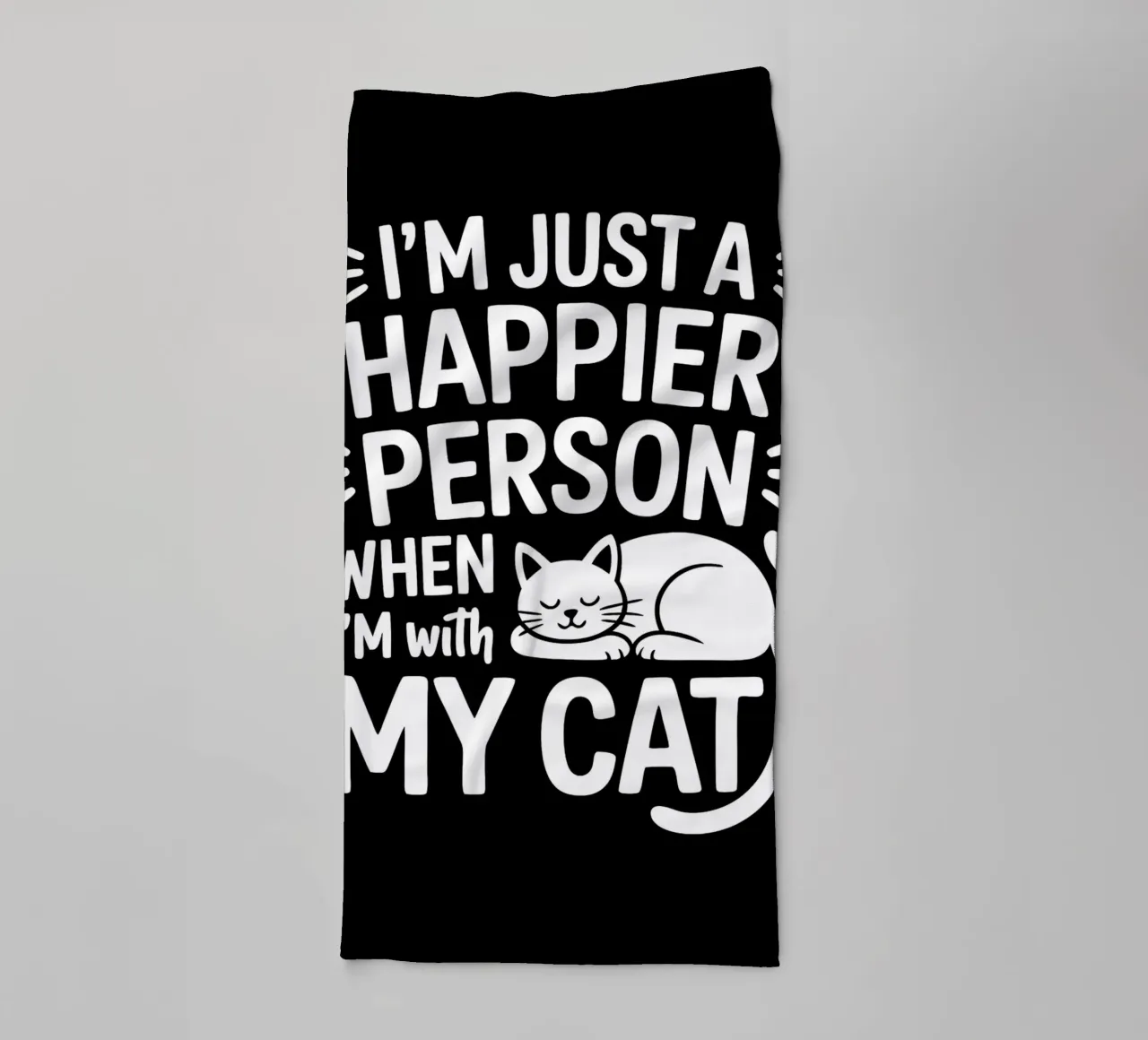 Sono una persona più felice quando sono con il mio gatto asciugamano da bagno da Benjamin Pelletier