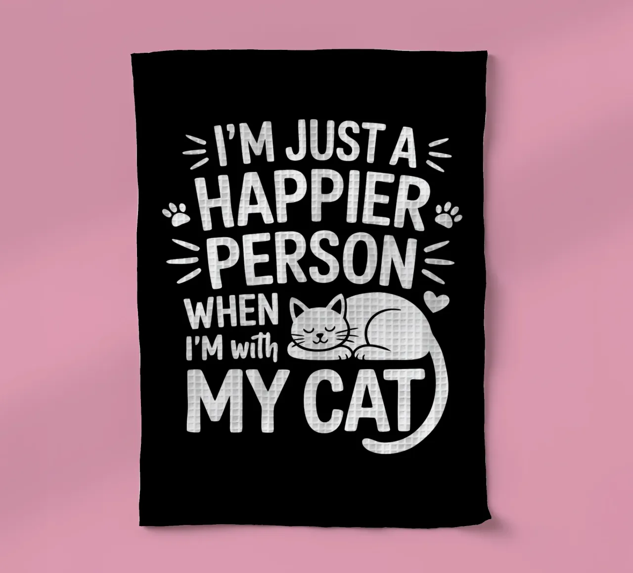 Sono una persona più felice quando sono con il mio gatto canovaccio da cucina da Benjamin Pelletier