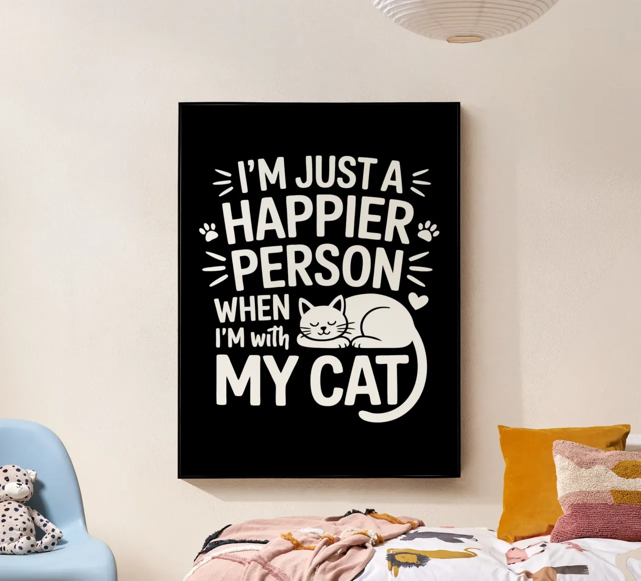 Sono una persona più felice quando sono con il mio gatto plexiglass da Benjamin Pelletier