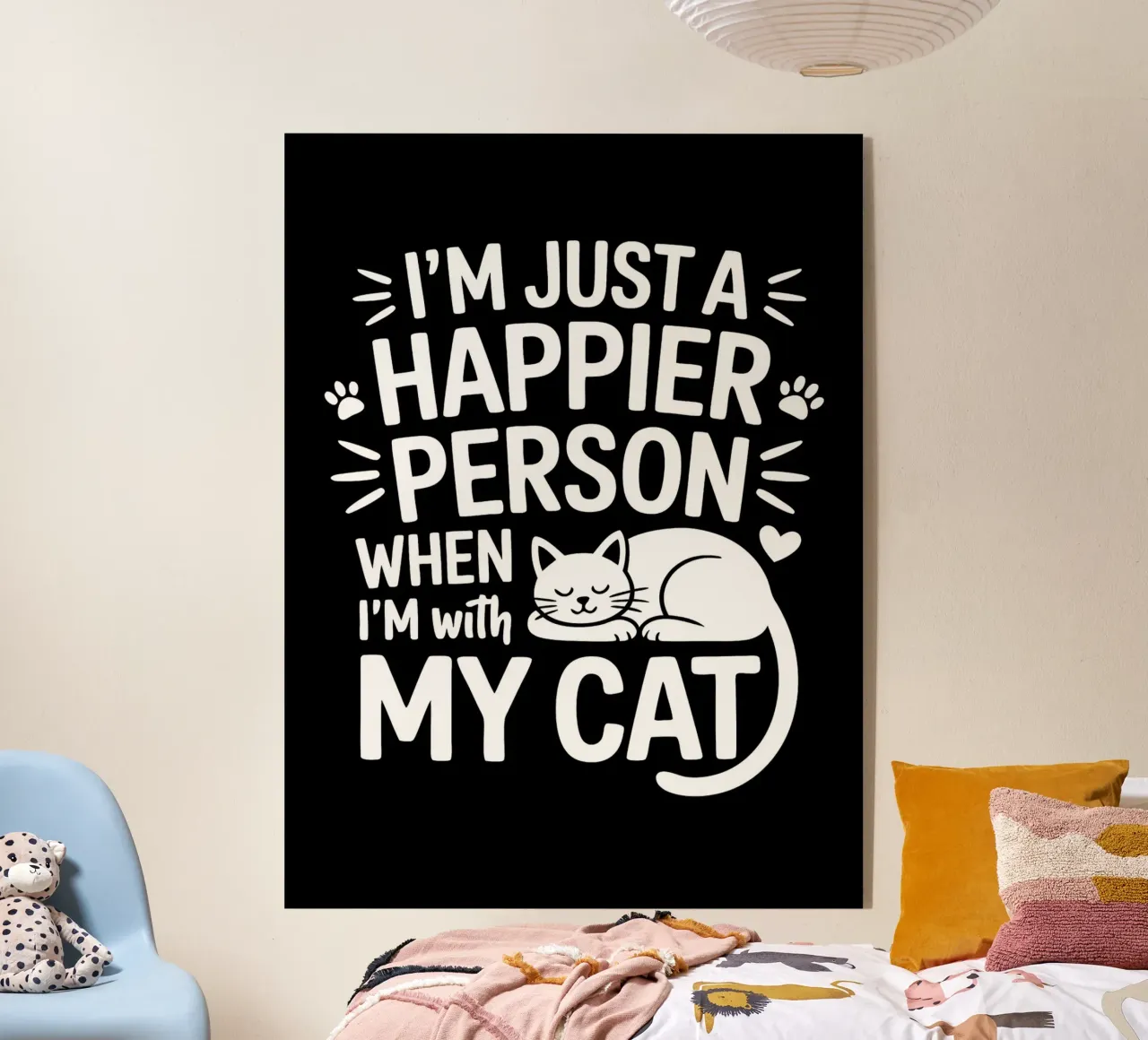 Sono una persona più felice quando sono con il mio gatto plexiglass da Benjamin Pelletier