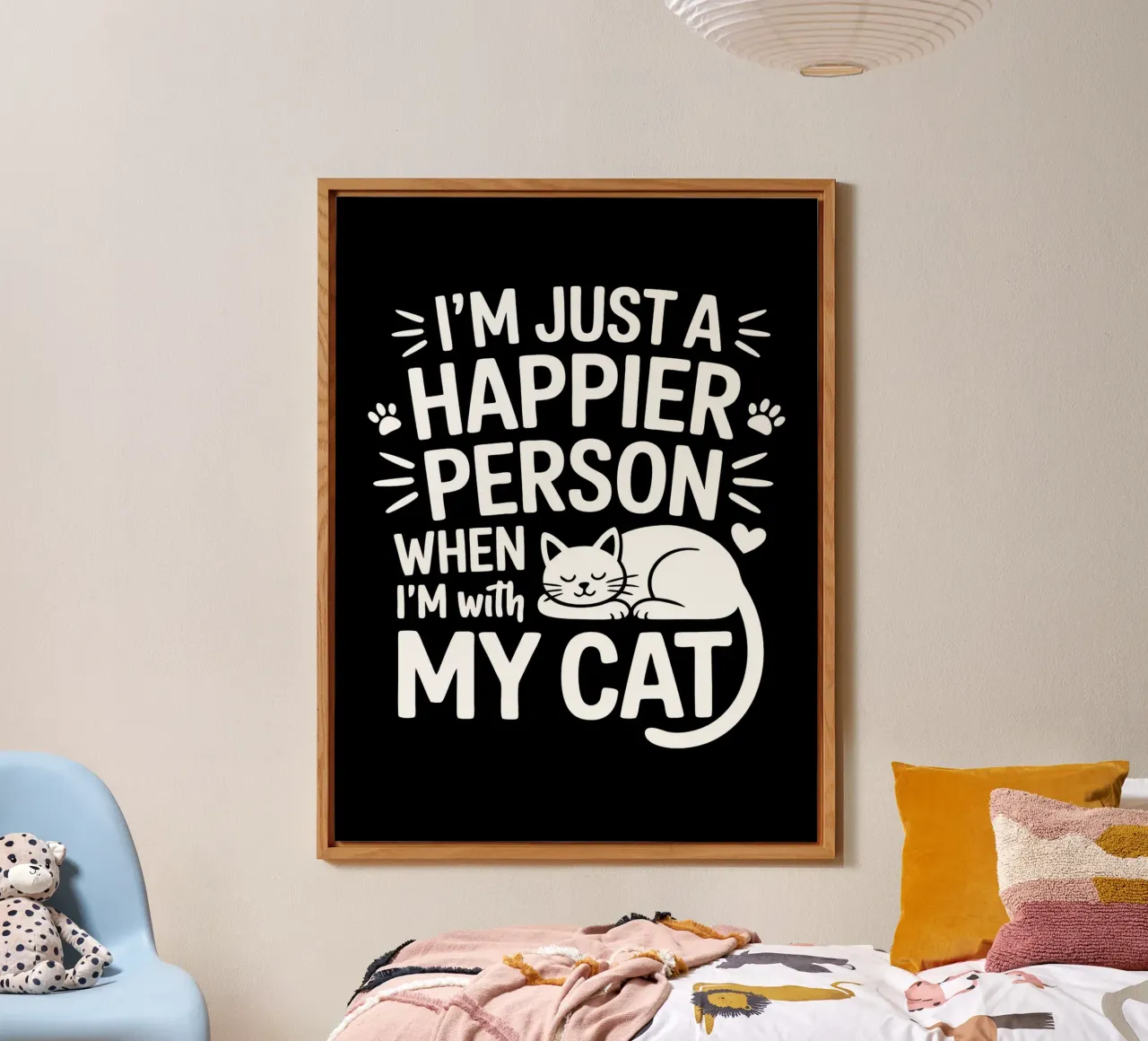 Sono una persona più felice quando sono con il mio gatto alluminio dibond da Benjamin Pelletier