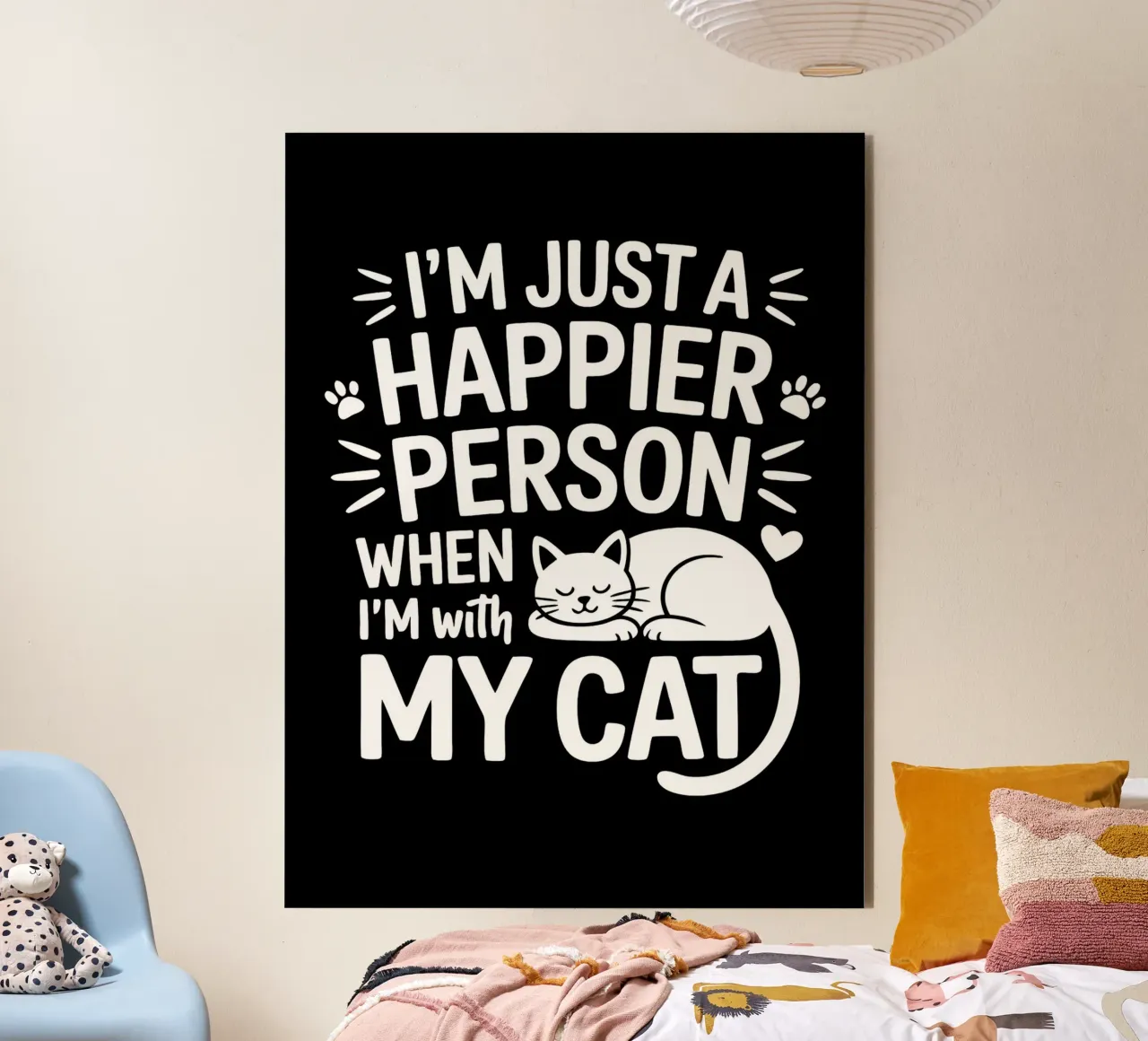 Sono una persona più felice quando sono con il mio gatto alluminio dibond da Benjamin Pelletier