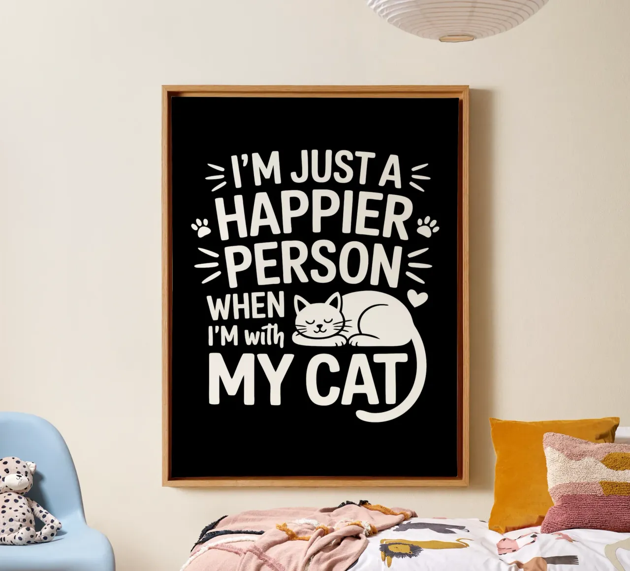 I'm Just A Happier Person When I'm With My Cat canvas by Benjamin Pelletier