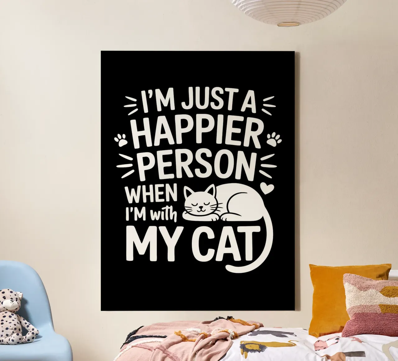 I'm Just A Happier Person When I'm With My Cat canvas by Benjamin Pelletier