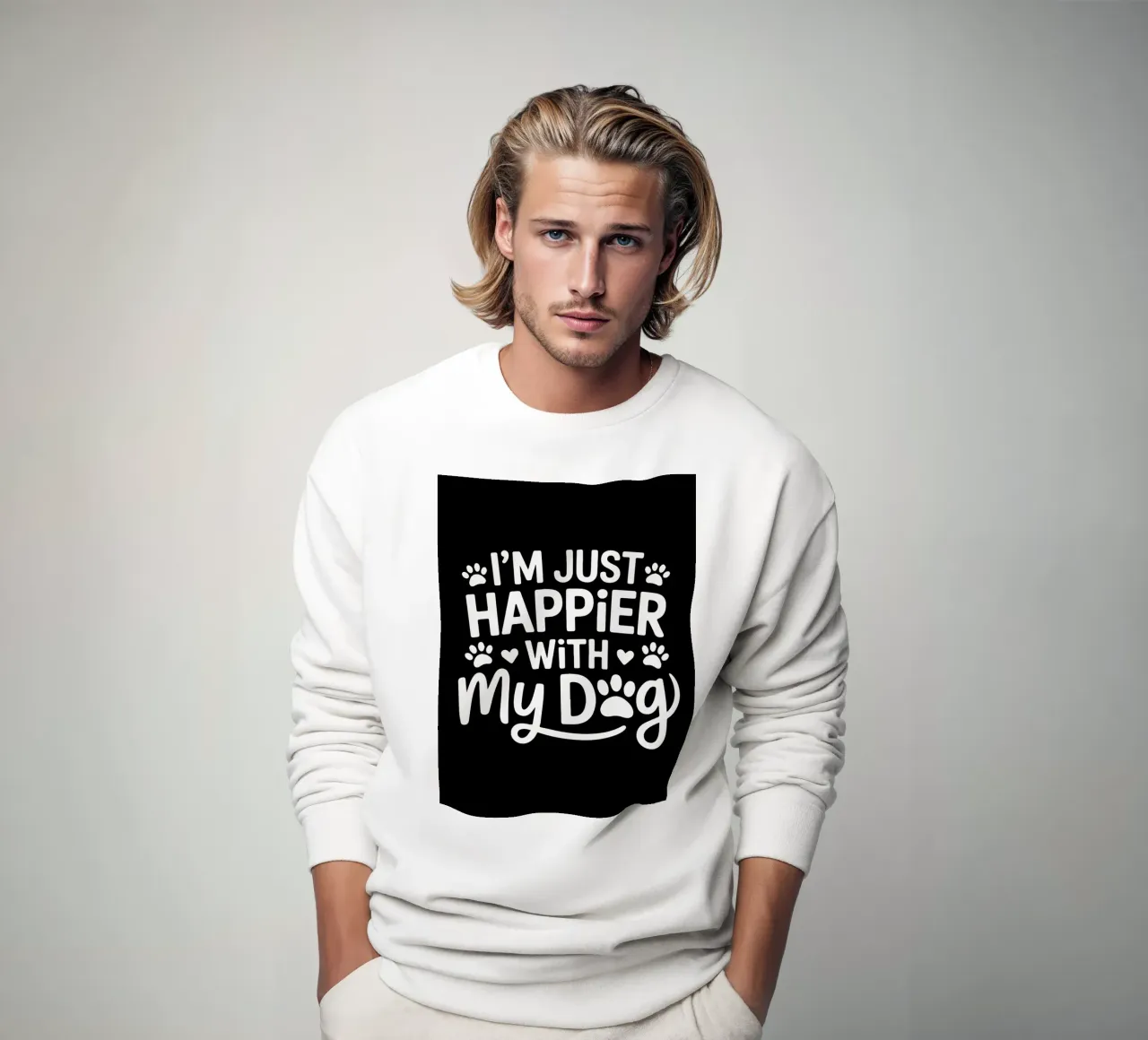 Sono più felice con il mio cane felpa da Benjamin Pelletier