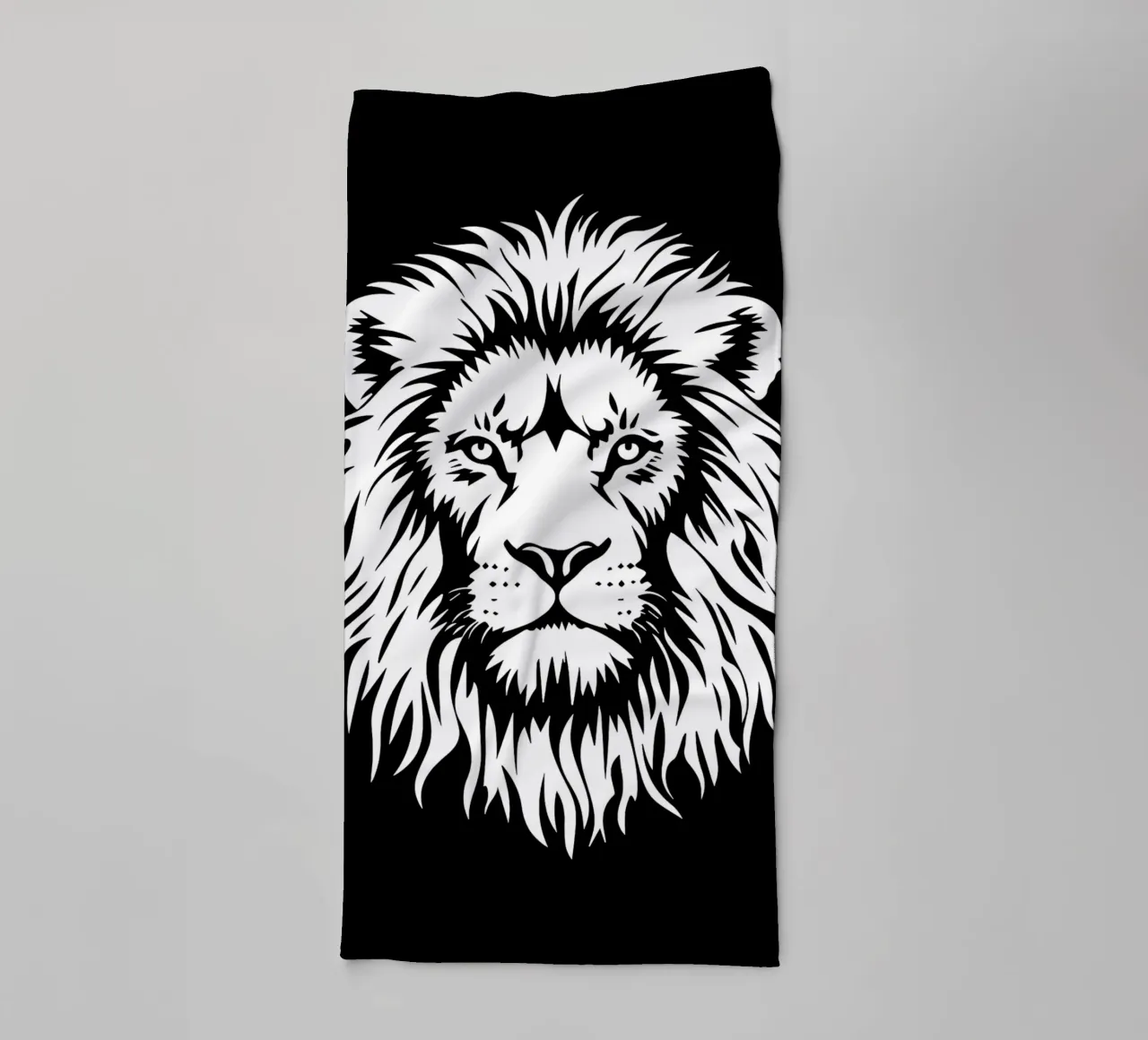 Silhouet leeuwenkop badhanddoek van Benjamin Pelletier