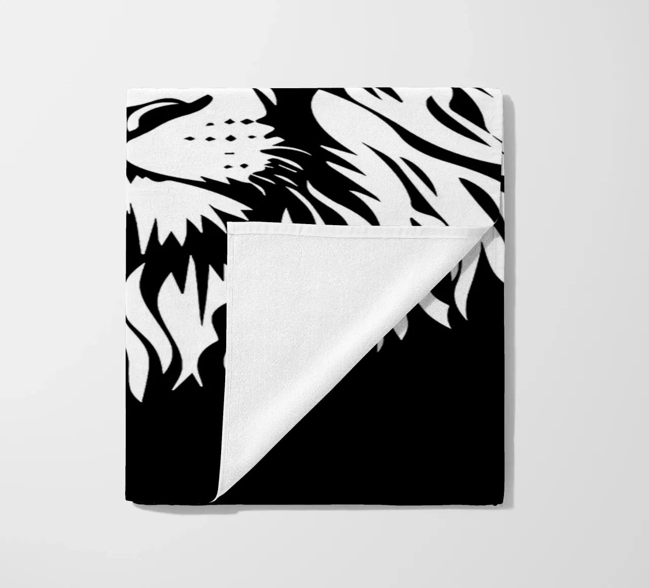 Silhouet leeuwenkop strandhanddoek van Benjamin Pelletier