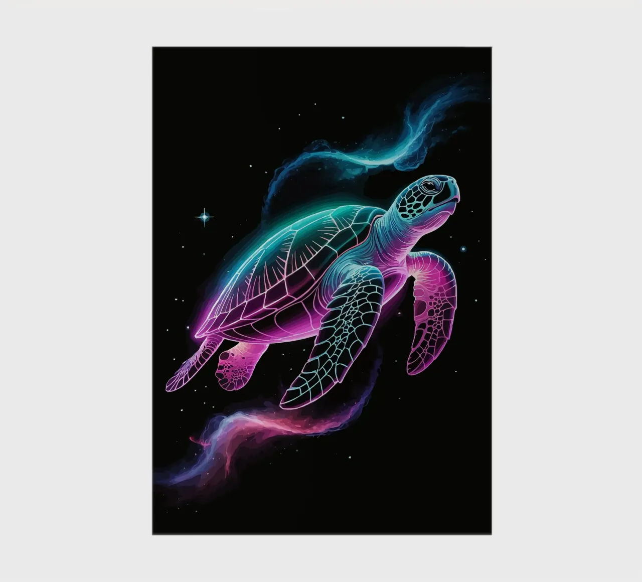 Neon Turtle in Space notebook by Benjamin Pelletier