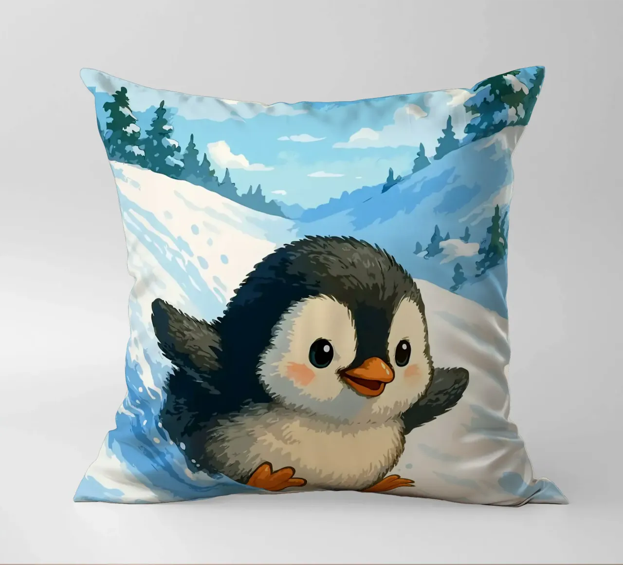 Scivolate sui pinguini e corse invernali cuscino da Benjamin Pelletier