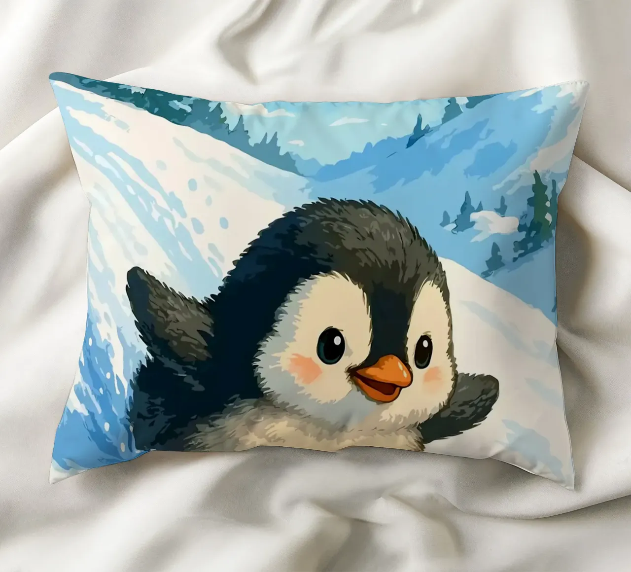 Scivolate sui pinguini e corse invernali cuscino da Benjamin Pelletier