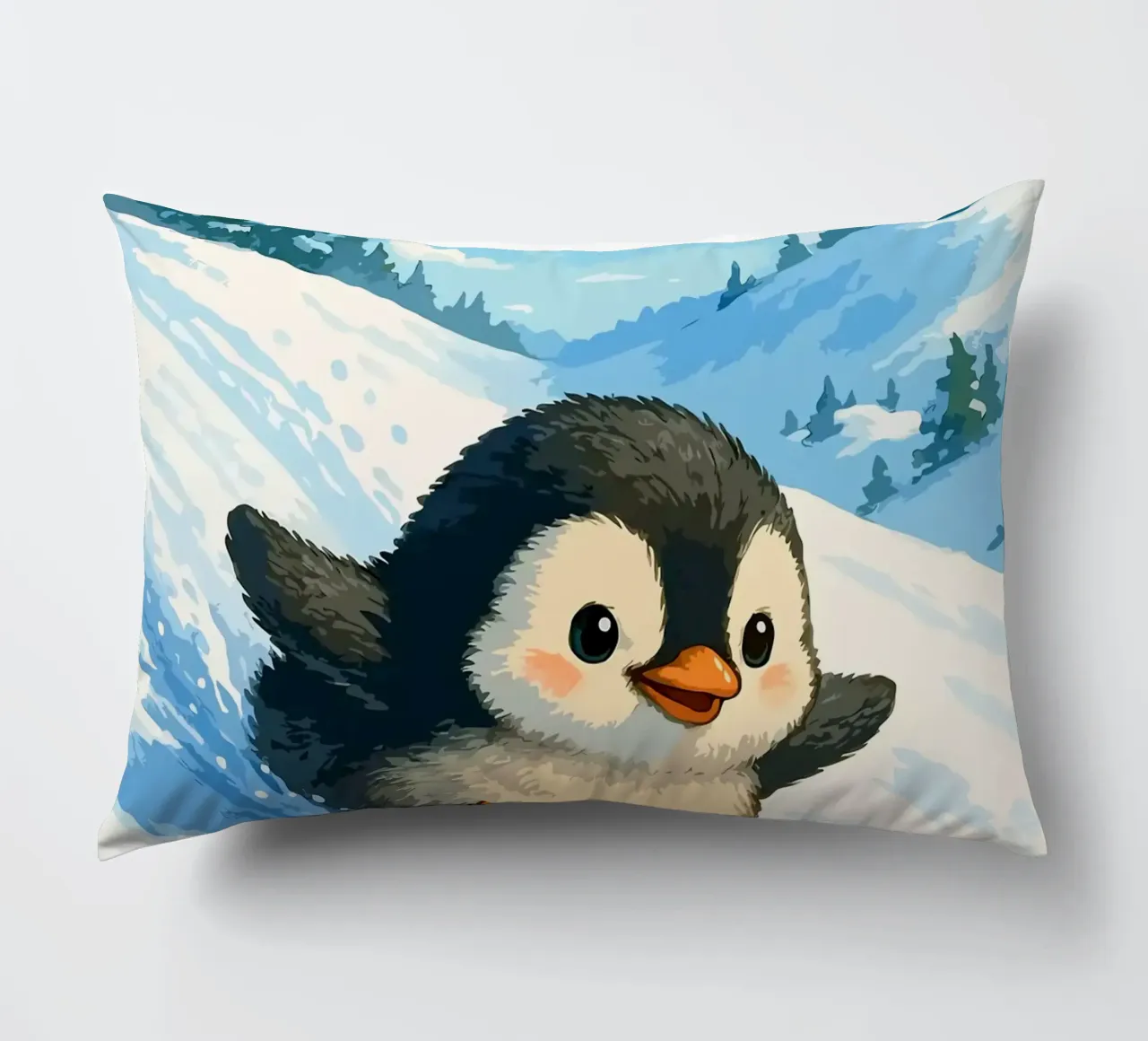 Scivolate sui pinguini e corse invernali cuscino da Benjamin Pelletier