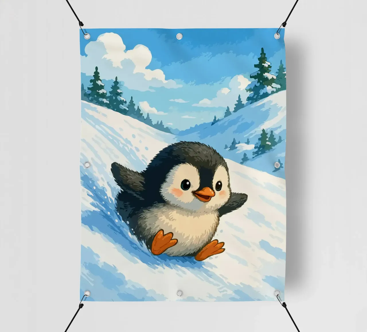 Scivolate sui pinguini e corse invernali telo in pvc da Benjamin Pelletier