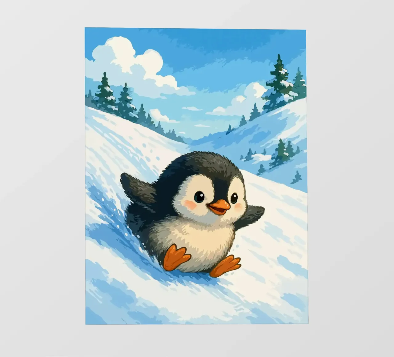 Scivolate sui pinguini e corse invernali telo in pvc da Benjamin Pelletier