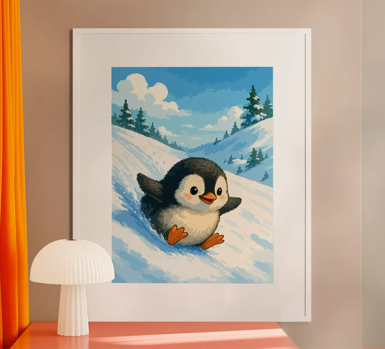Scivolate sui pinguini e corse invernali carta hahnemühle da Benjamin Pelletier
