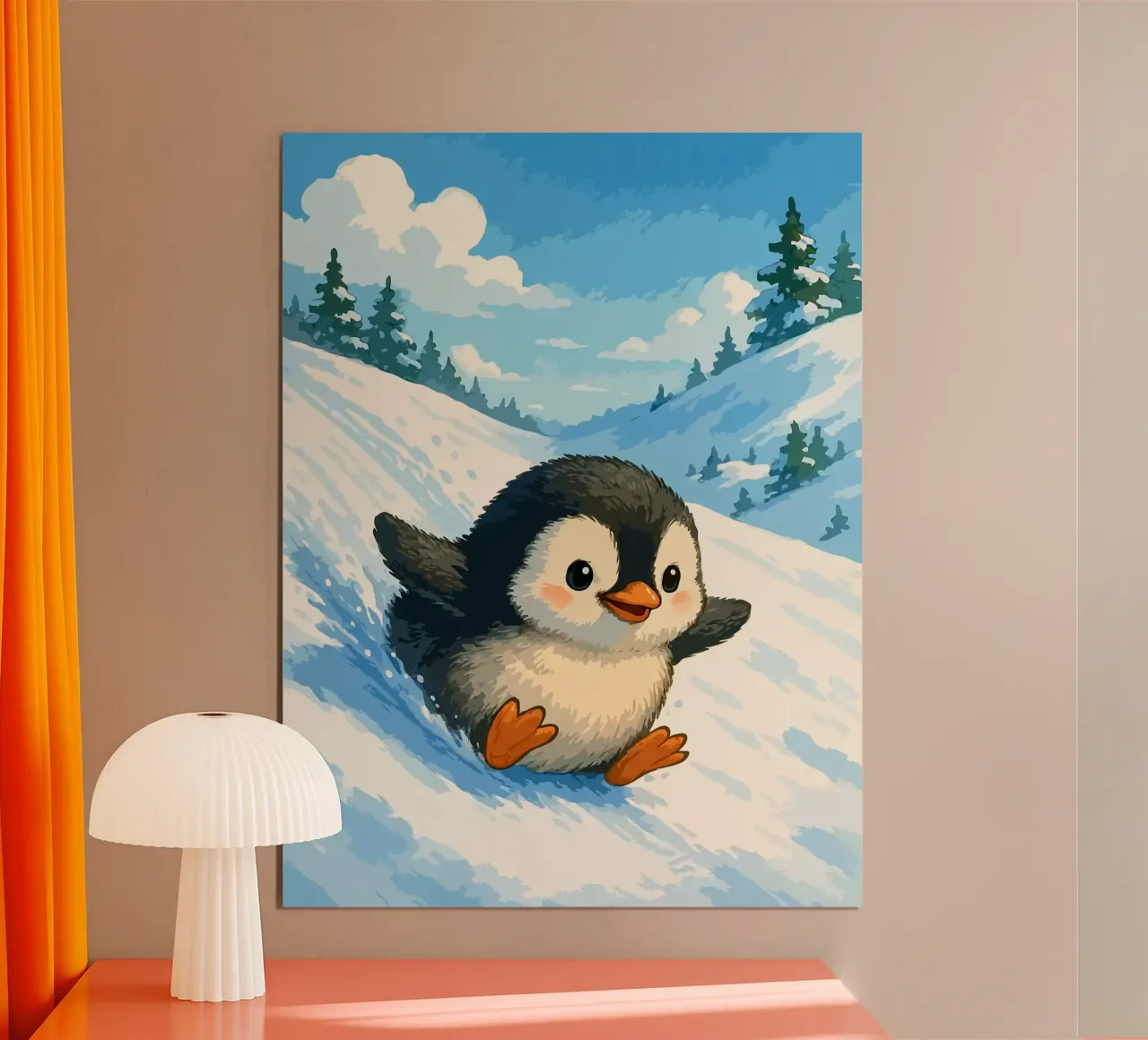 Scivolate sui pinguini e corse invernali carta hahnemühle da Benjamin Pelletier