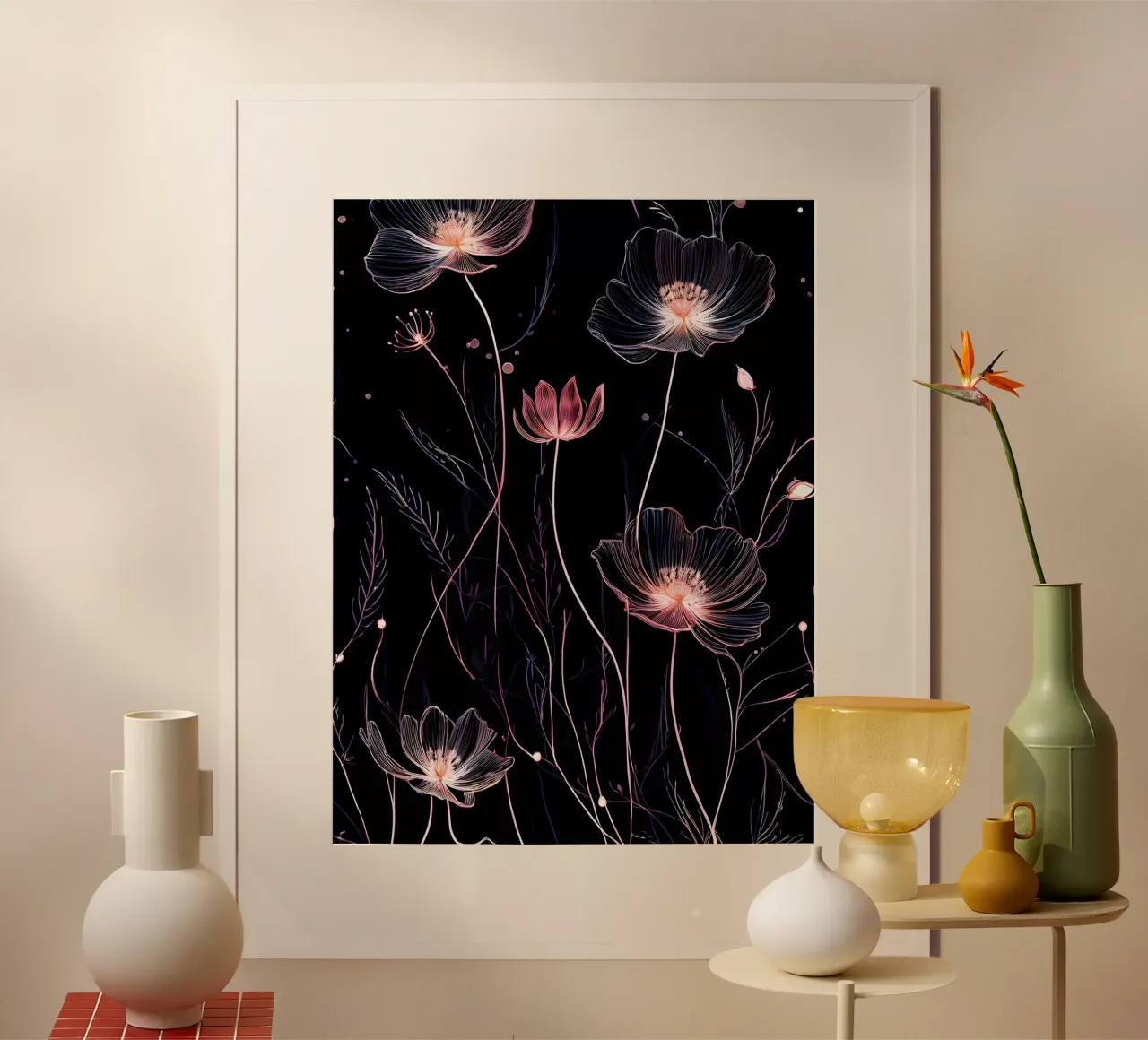 Sogni floreali al neon poster da Artistic-shop