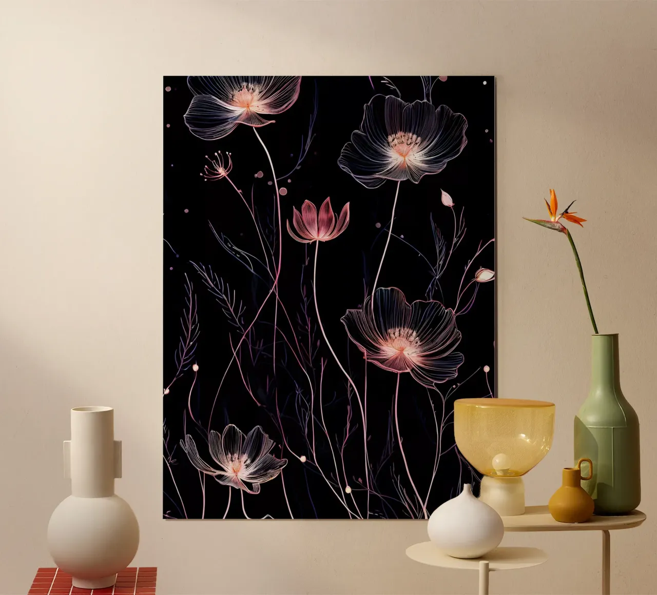 Sogni floreali al neon poster da Artistic-shop
