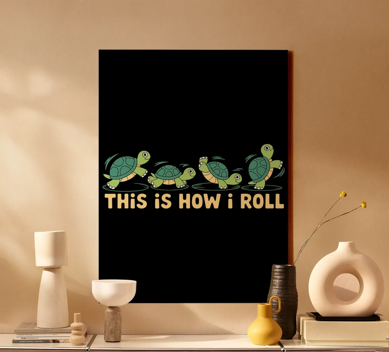 Slow and Steady This Is How I Roll Funny Turtles canvas by Benjamin Pelletier