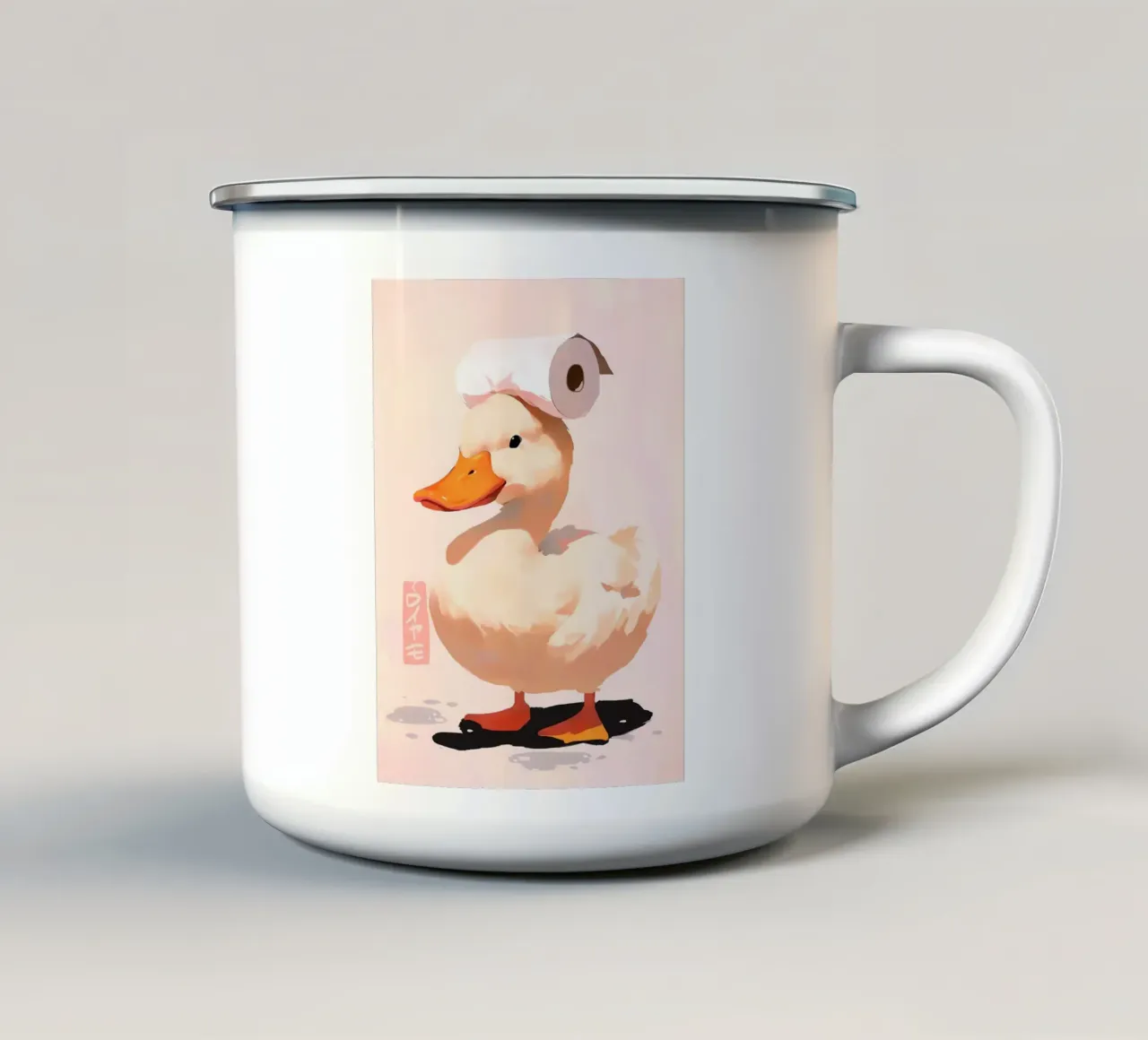 Anatra da toilette tazza in smalto da Benjamin Pelletier