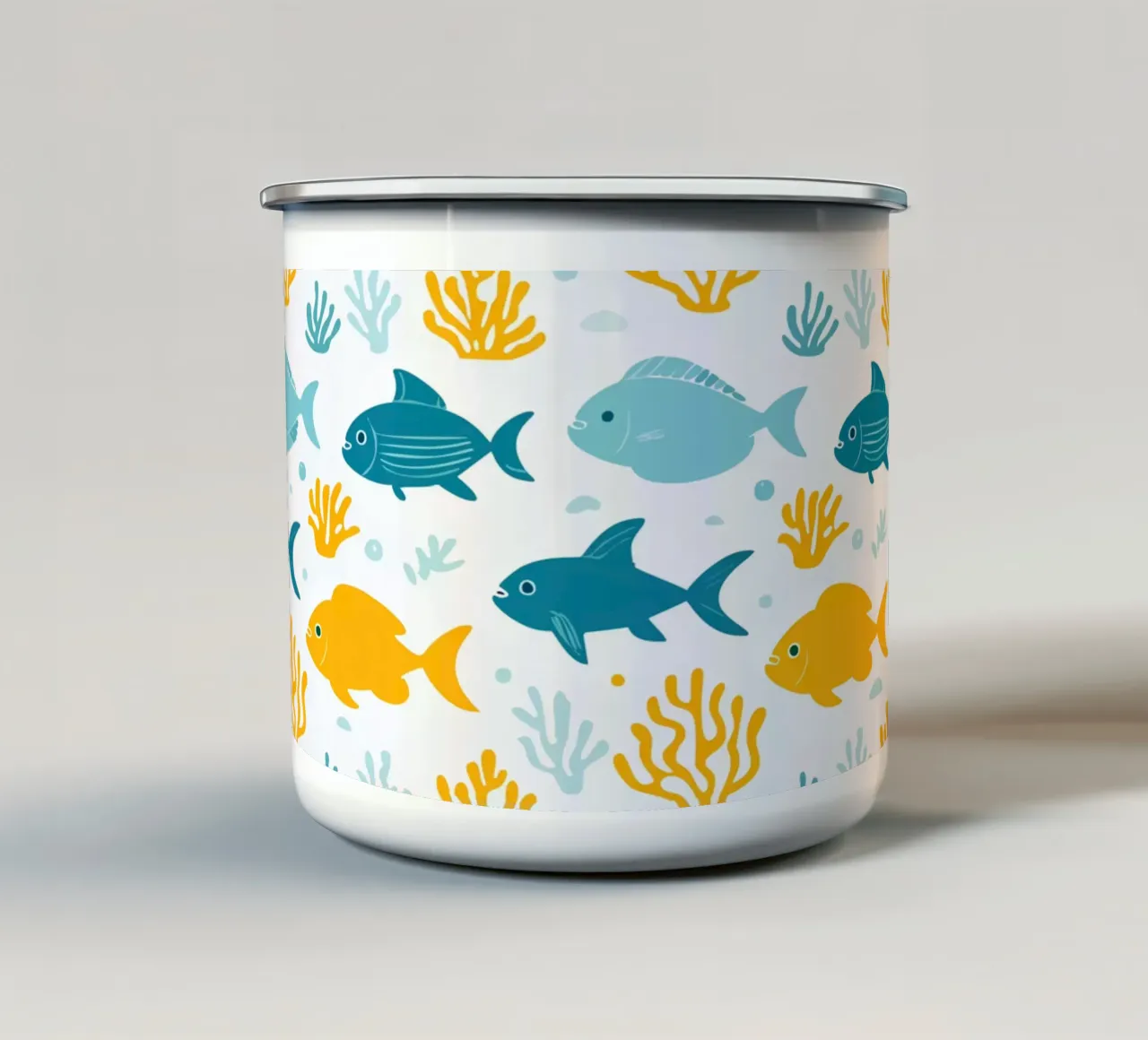 Mondo sommerso - Modello di pesce 1 tazza in smalto da Hightown Design